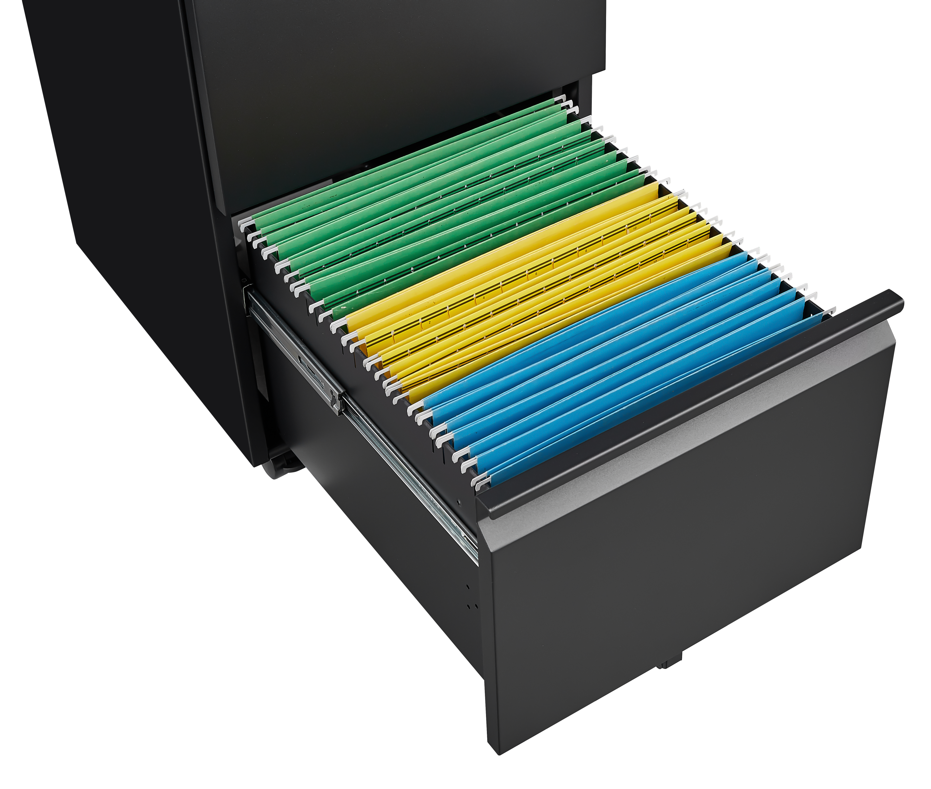 2 Drawer File Cabinet with Lock, Metal Under Desk Rolling Filing Cabinet fits Letter/Legal/A4 Size for Home Office, Mobile Filing Cabinet, Assemble Required, Black