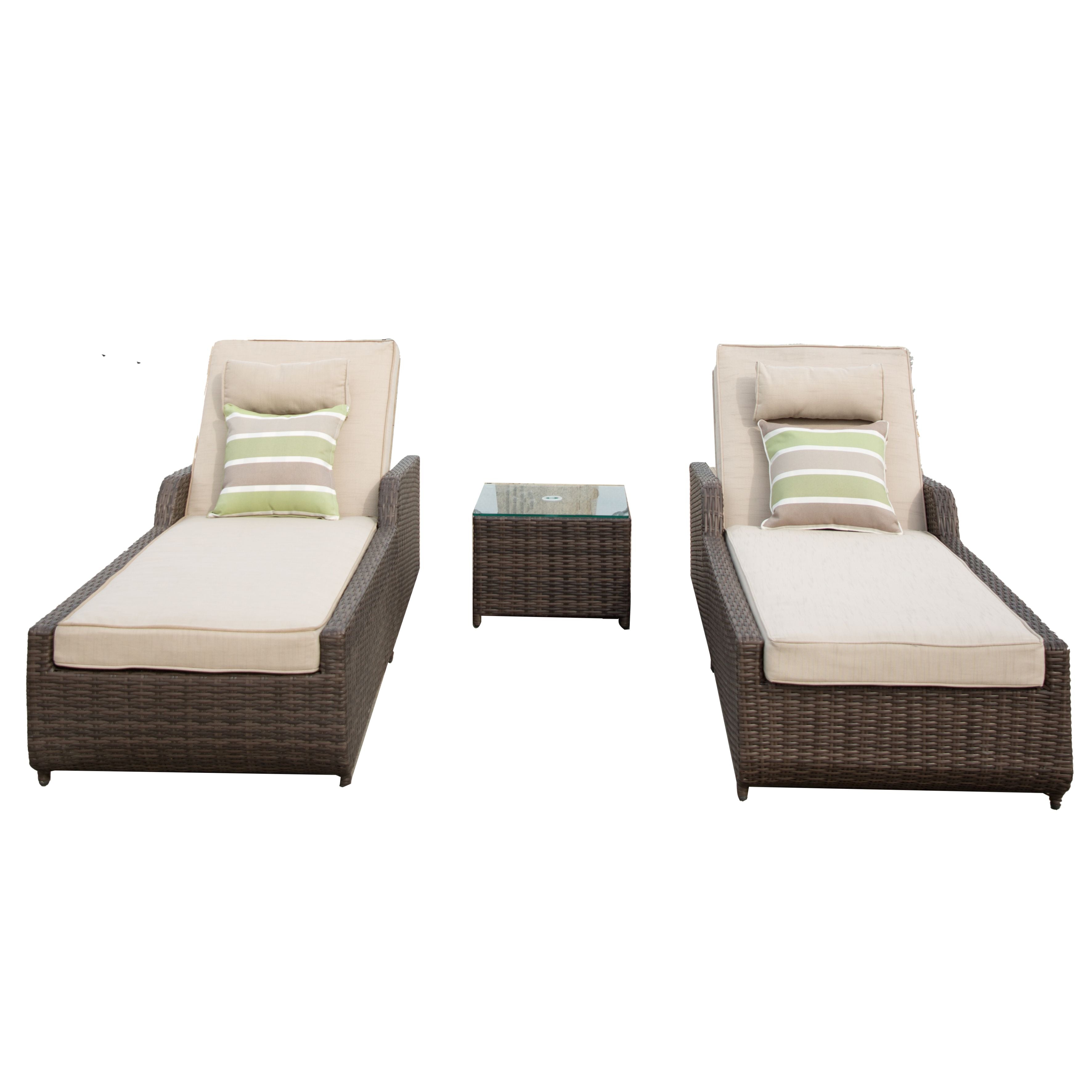 One set of aluminum rattan bed = 2 beds + 1 coffee table