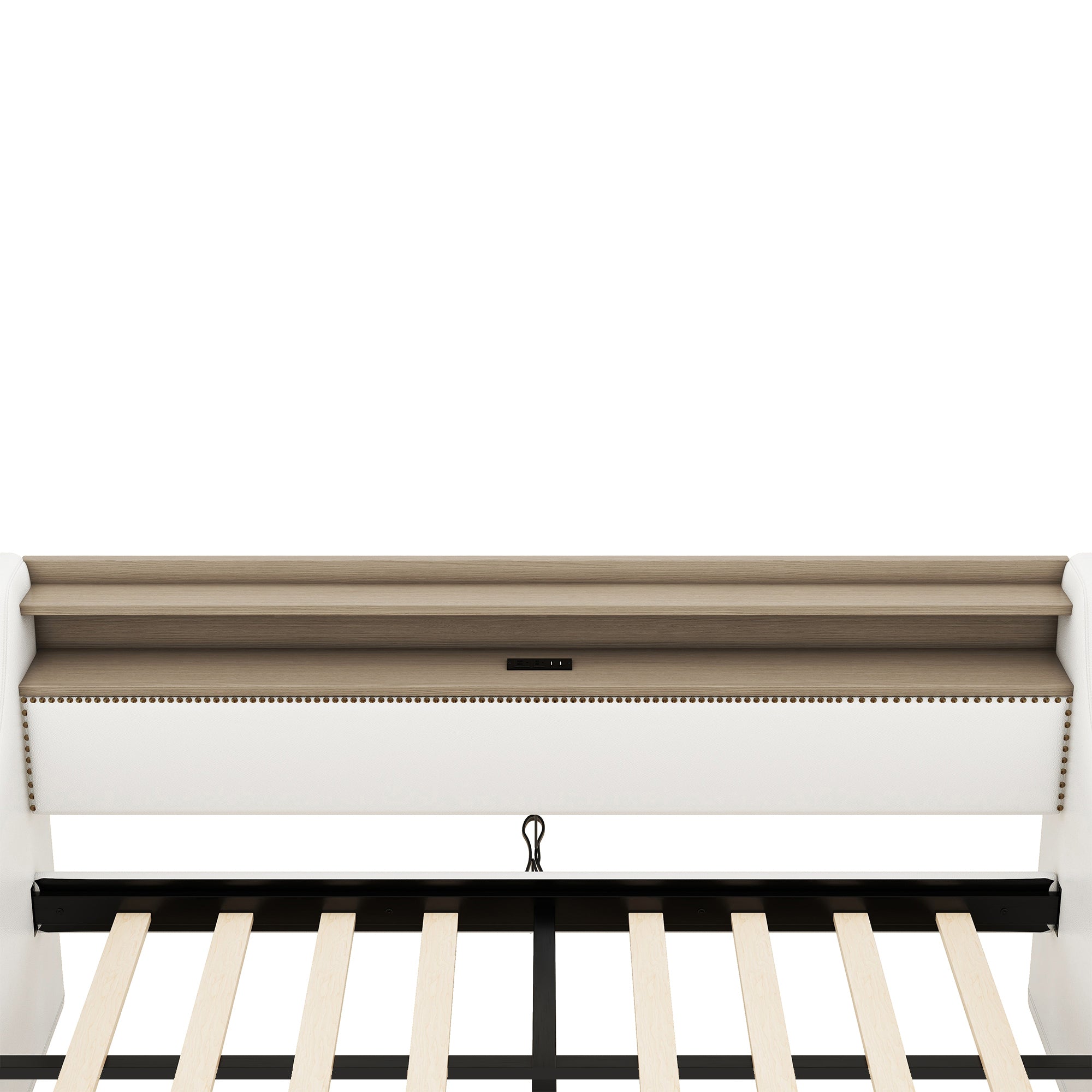 Twin Size Daybed with Drawers, Upholstered Daybed with Charging Station and LED Lights, White(Old Item W1580S00021)