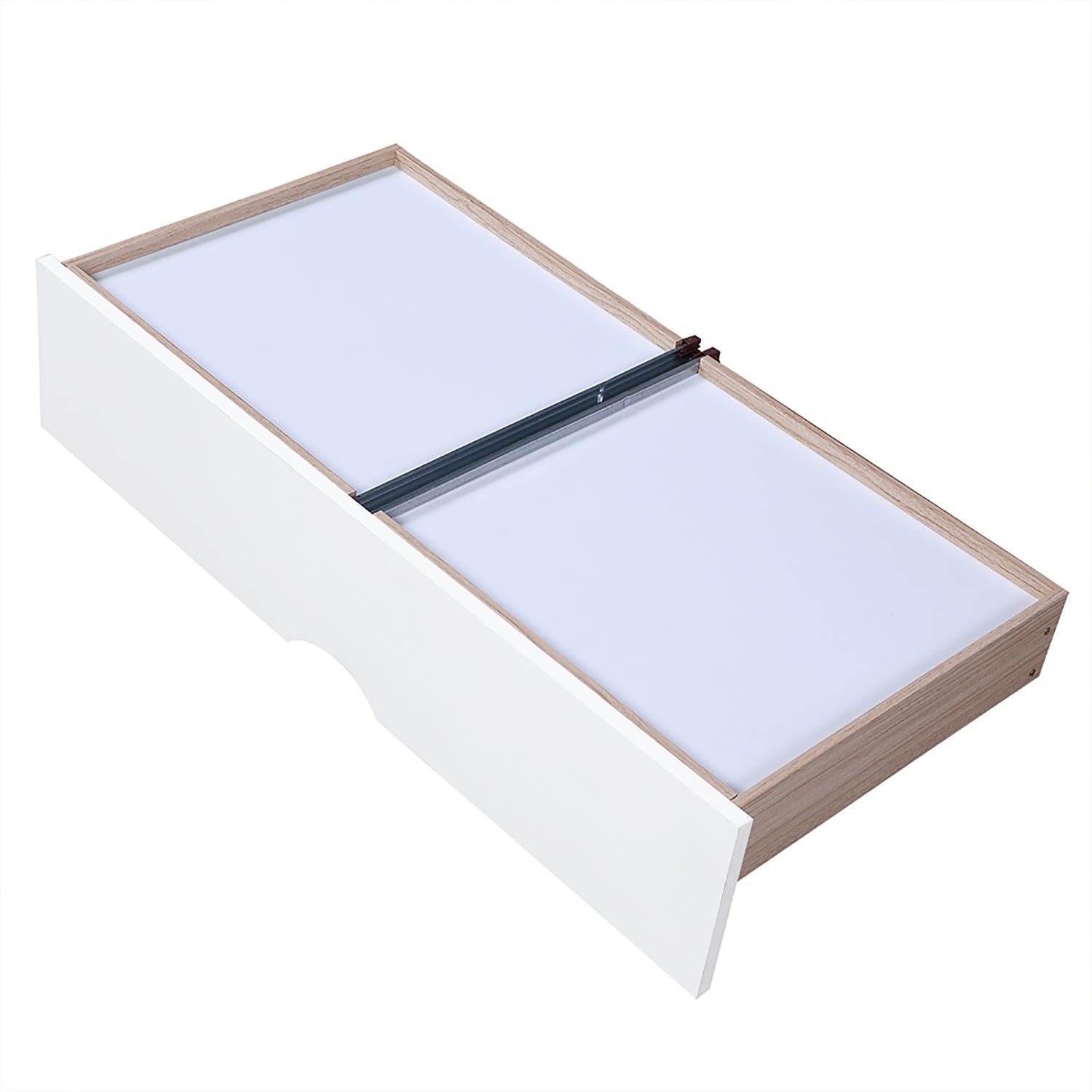 Wooden Daybed with Trundle Bed and Two Storage Drawers , Extendable Bed Daybed,Sofa Bed for Bedroom Living Room,White