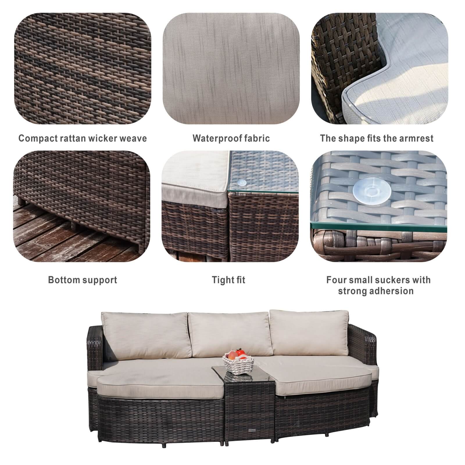 Luxury Outdoor Daybed with Cushions (PAL-1202)