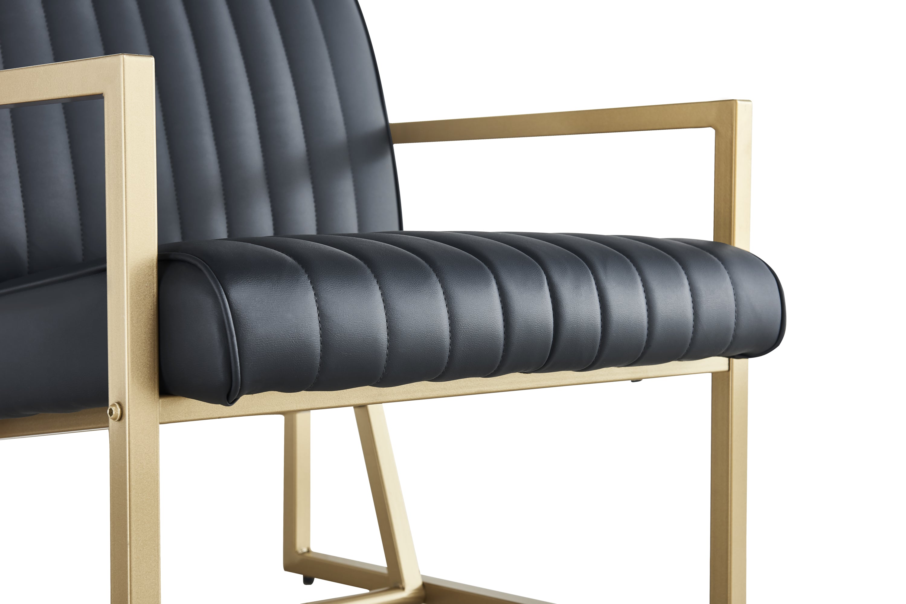 Modern design high quality PU(BLACK)+ steel armchair，for Kitchen, Dining, Bedroom, Living Room