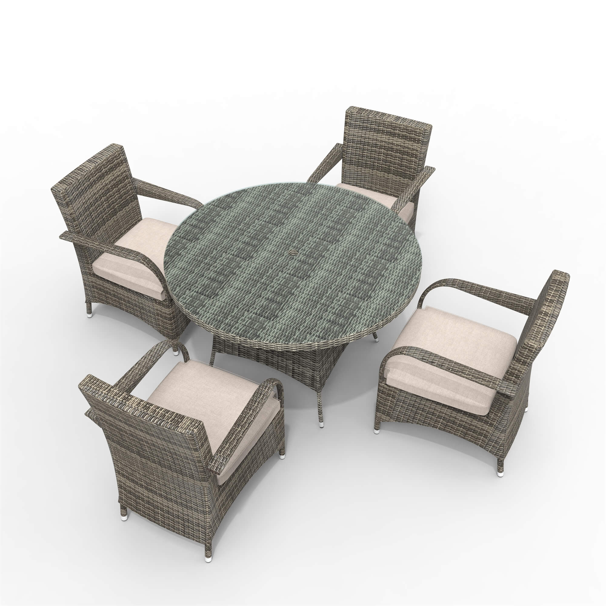 5-Piece Outdoor Aluminum Wicker Dining Set(PAD-1709+1122)