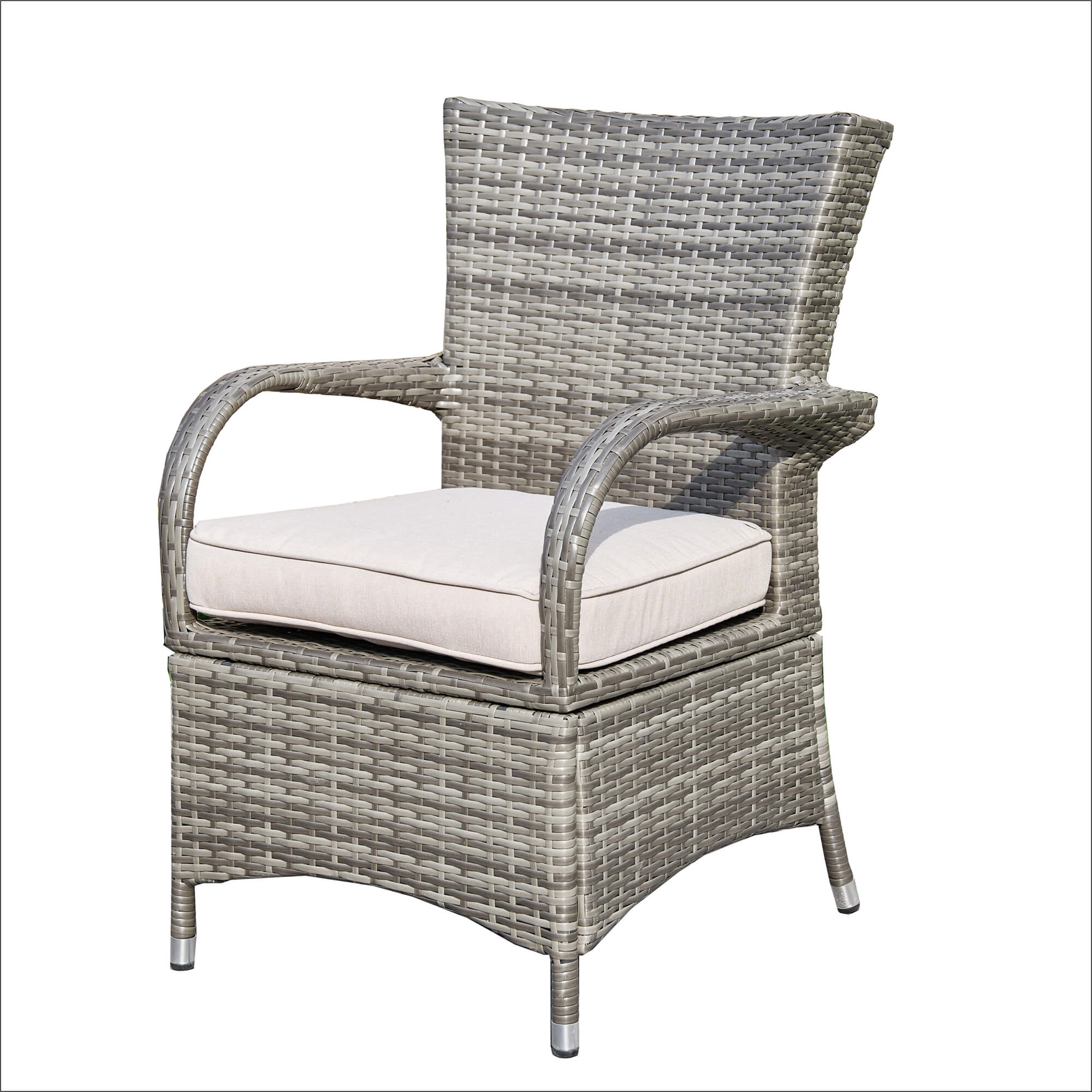 4-Seater Outdoor PE Wicker Dining Set with Square Table (PAD-1710+1122)