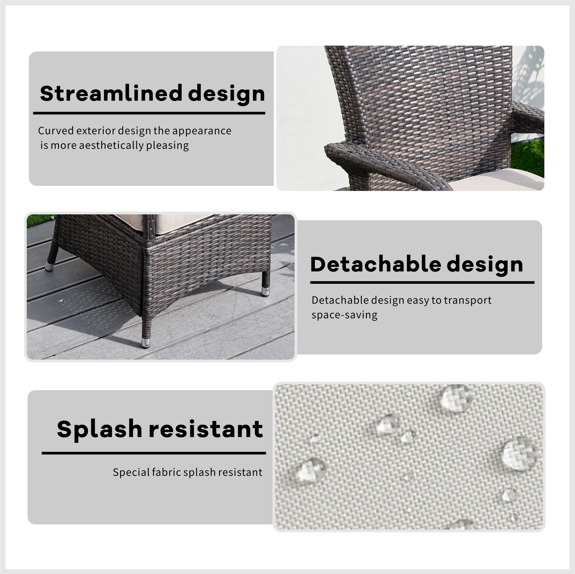 7-Piece Outdoor Round PE Wicker Dining Set(PAD-1711+1122)