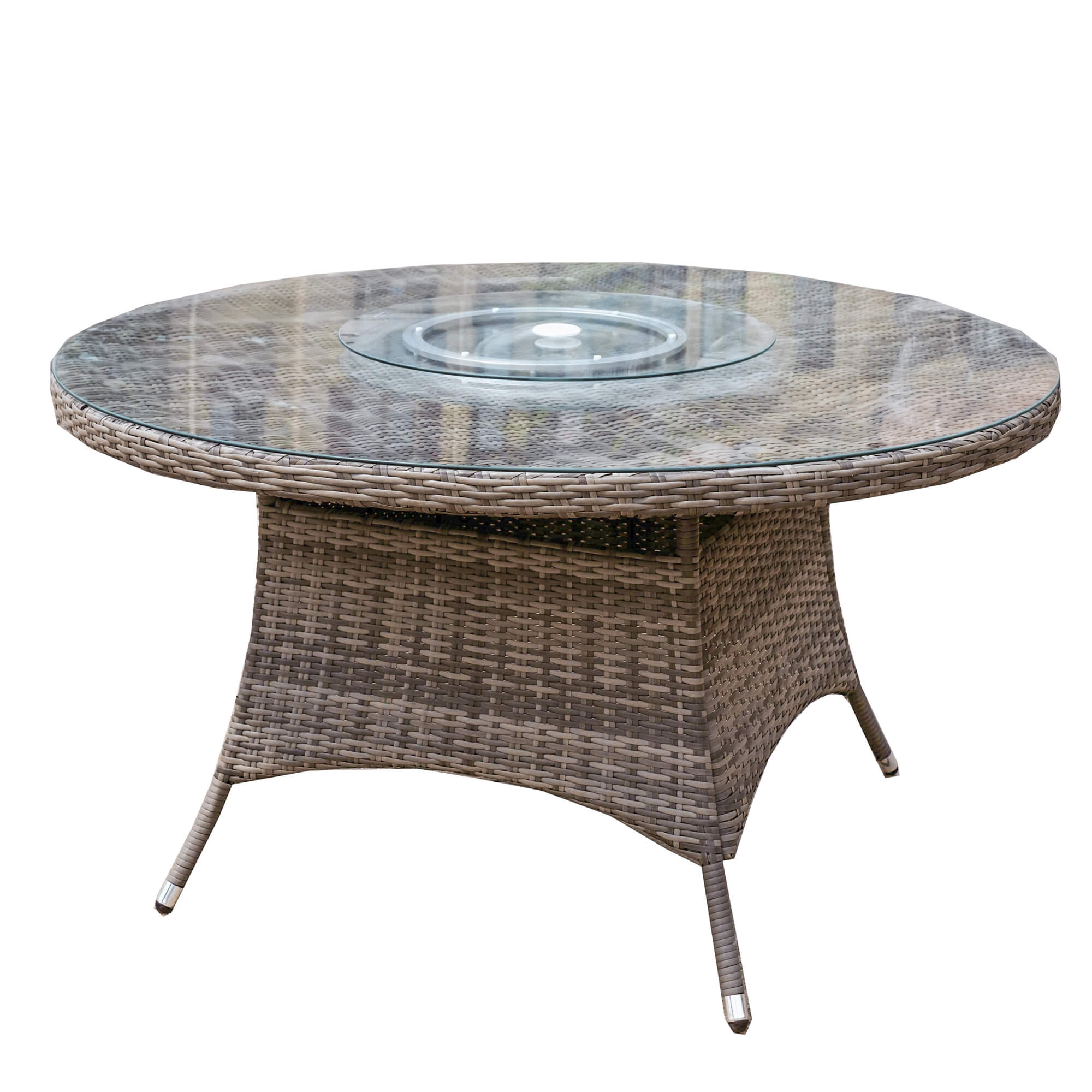 7-Piece Outdoor Round PE Wicker Dining Set(PAD-1711+1122)