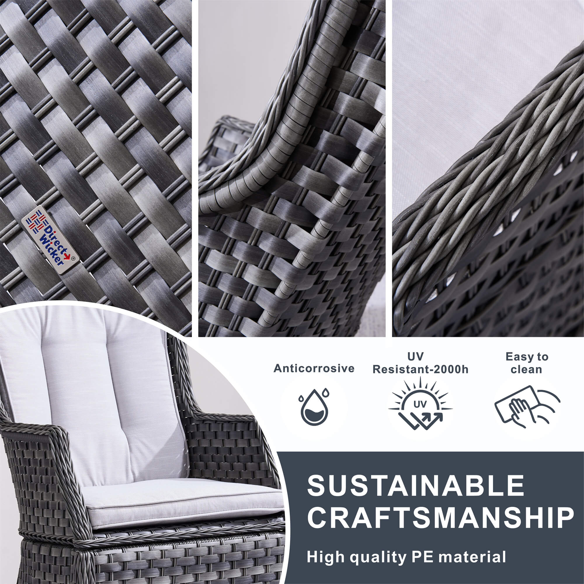 6-Seater Outdoor Rectangular Wicker Dining Set (PAD-1712+010)