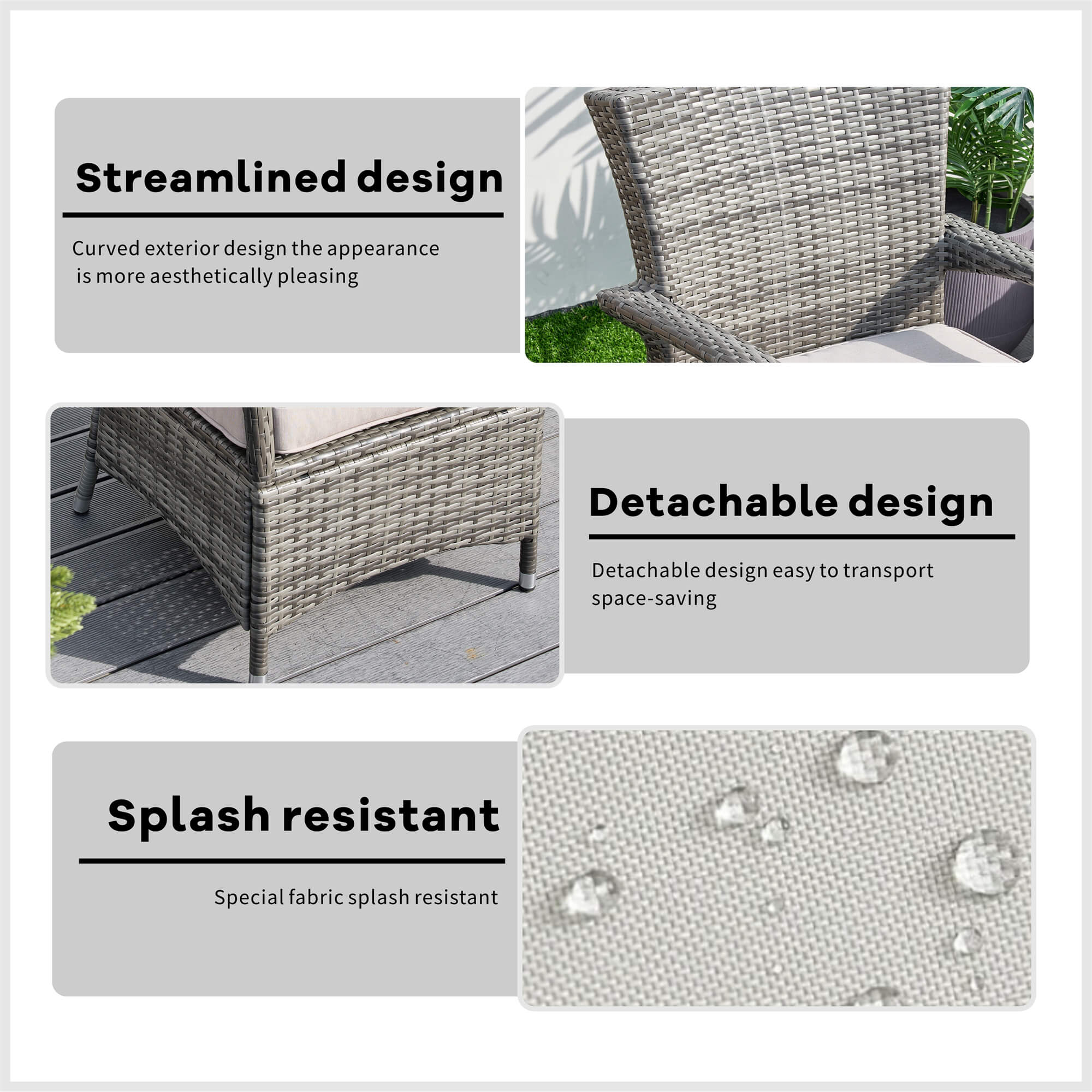 Outdoor 6-Seater Dining Set with Rectangular Table (PAD-1712+1122)
