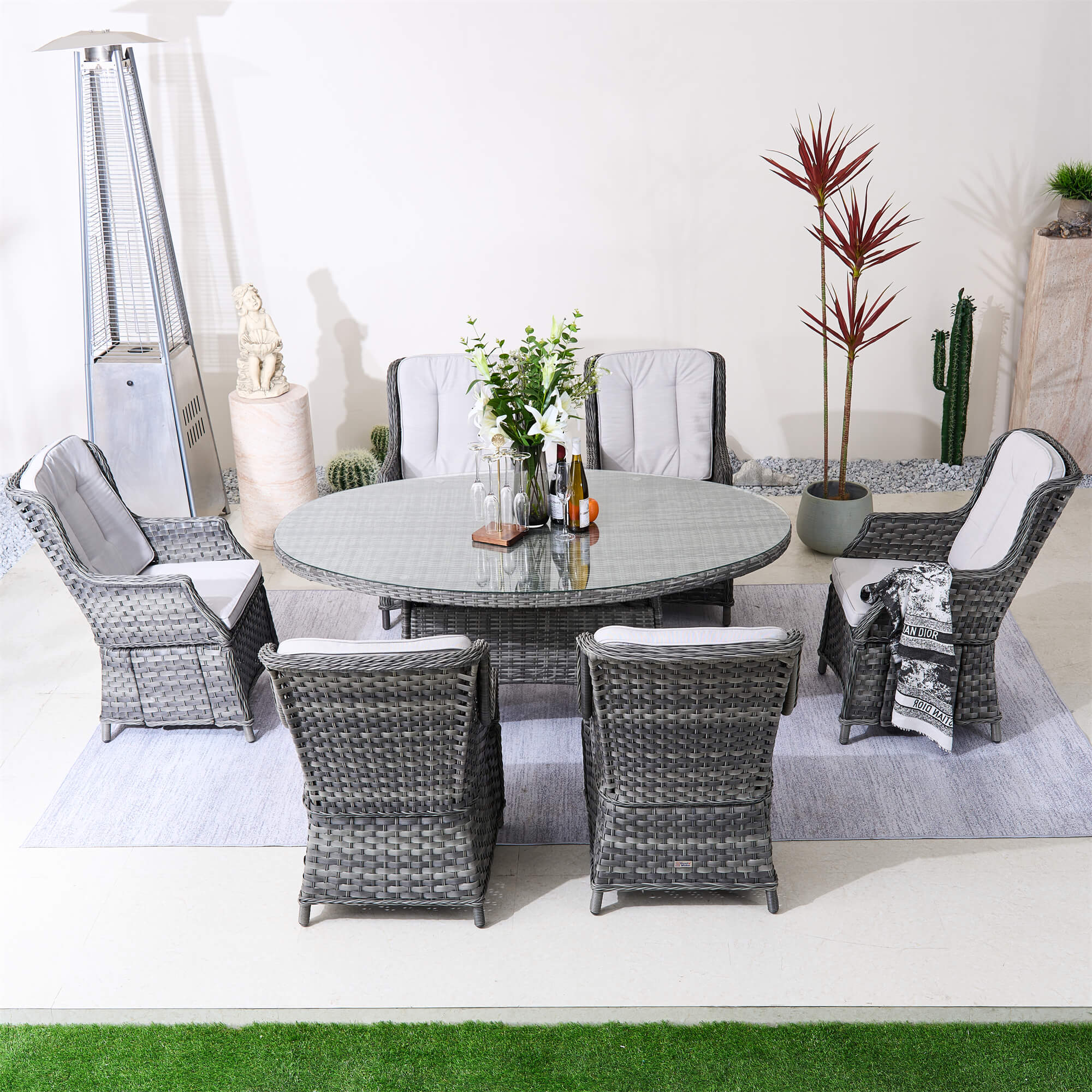 7-Piece Outdoor Dining Set with Oval Table(PAD-1713+010)