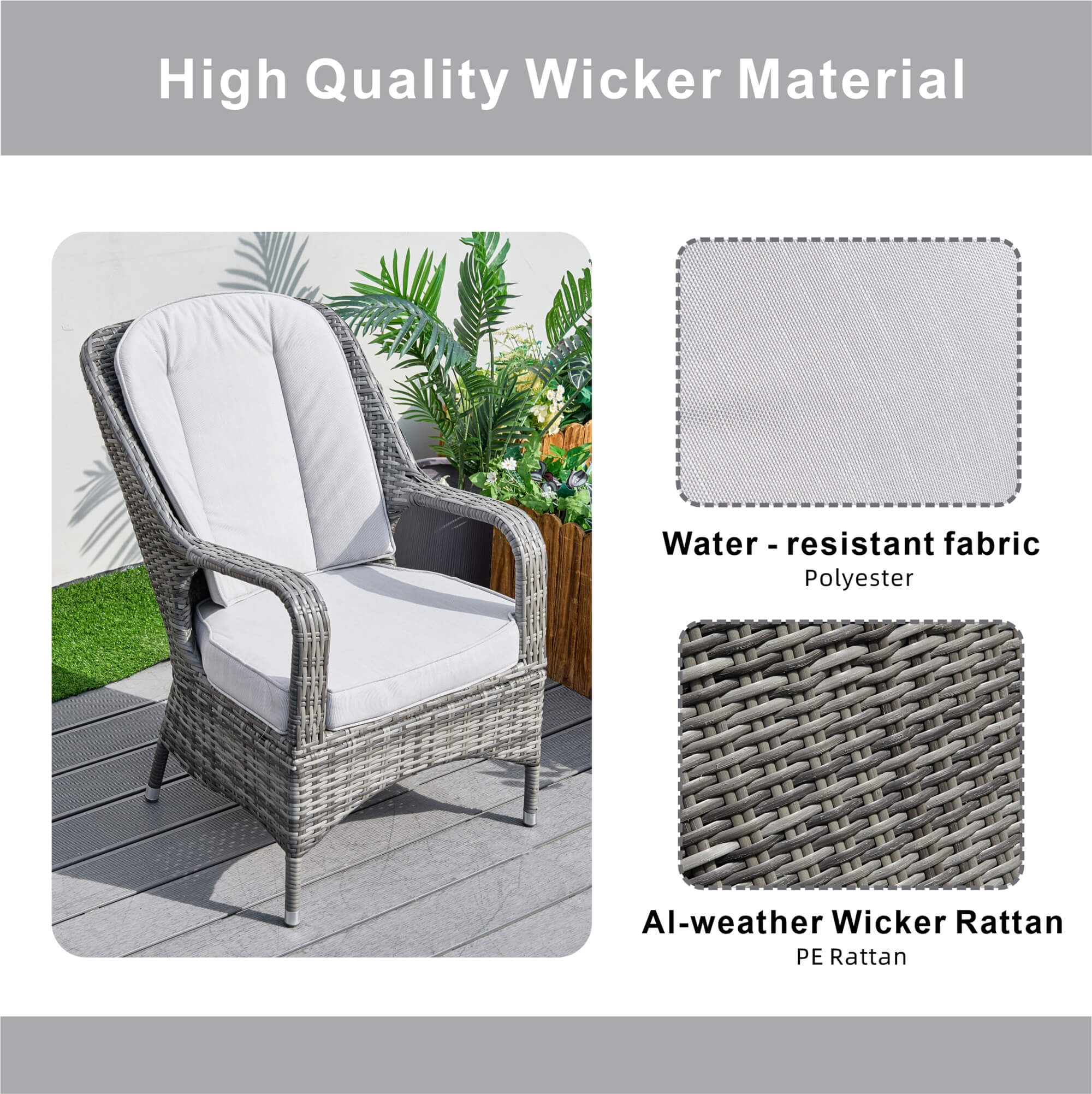 9-Piece Outdoor Dining Set with Round Table and 8 Cushioned Chairs (PAD-1714+009)