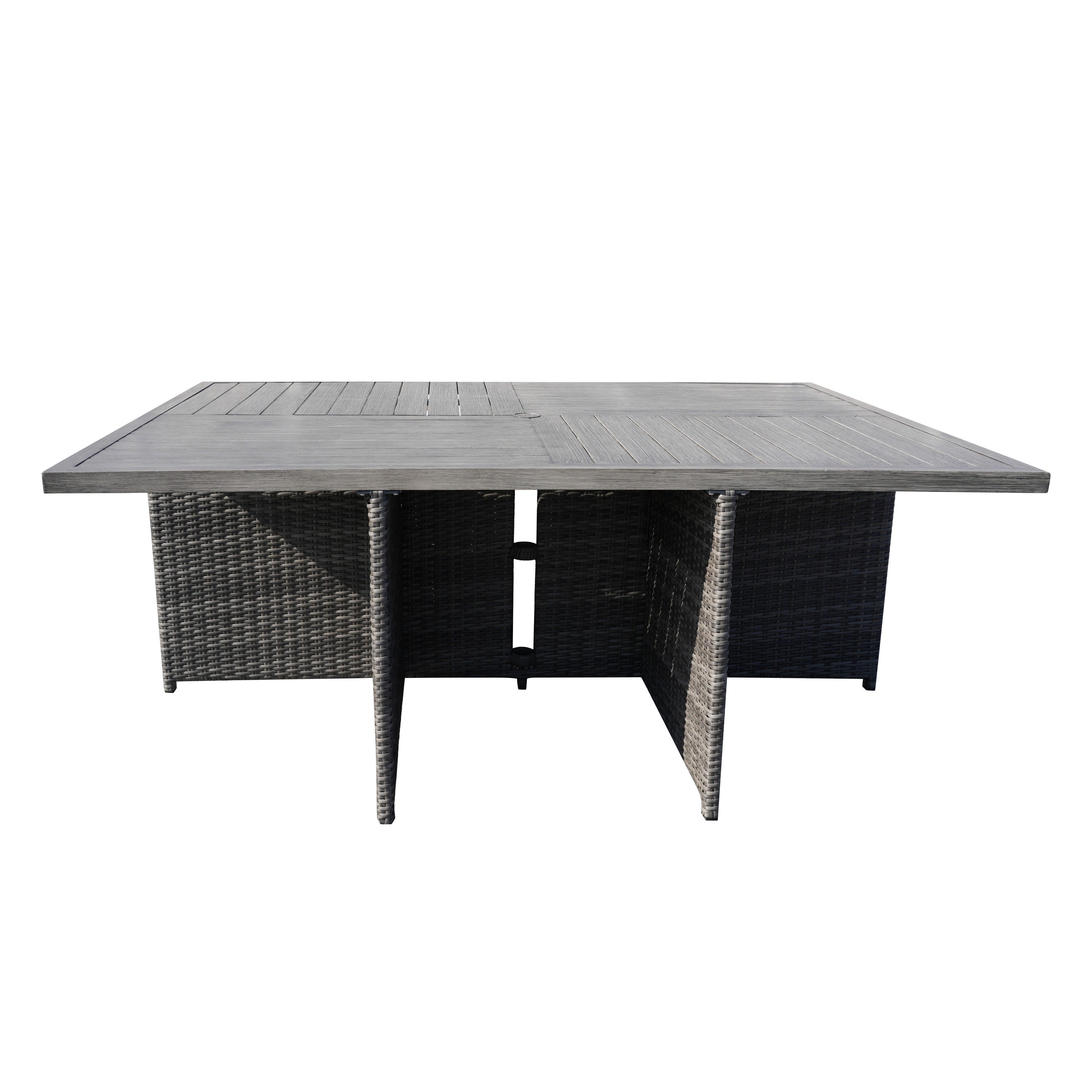 Abrihome 11-Piece Patio Outdoor Wicker Dining Set with Aluminum Table (PAD-3234TA)