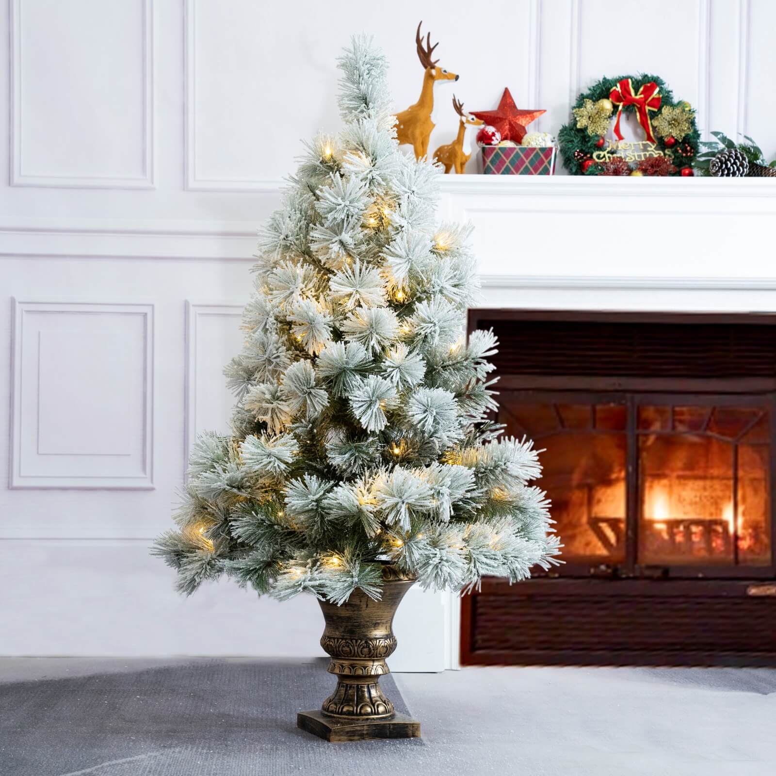 4FT Snow-Flocked Mini Christmas Tree(PJT-2508)