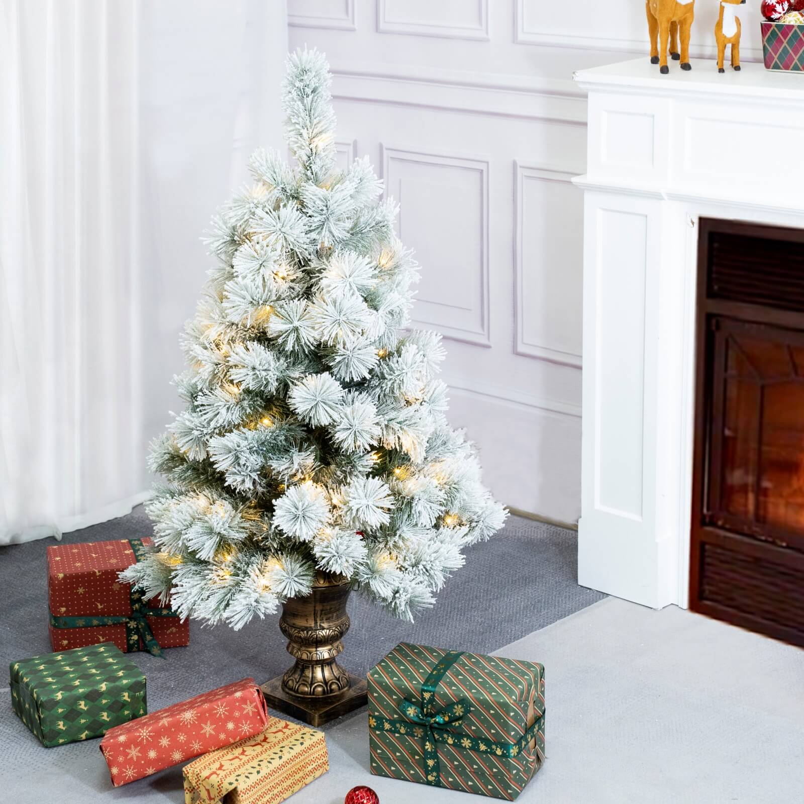 4FT Snow-Flocked Mini Christmas Tree(PJT-2508)