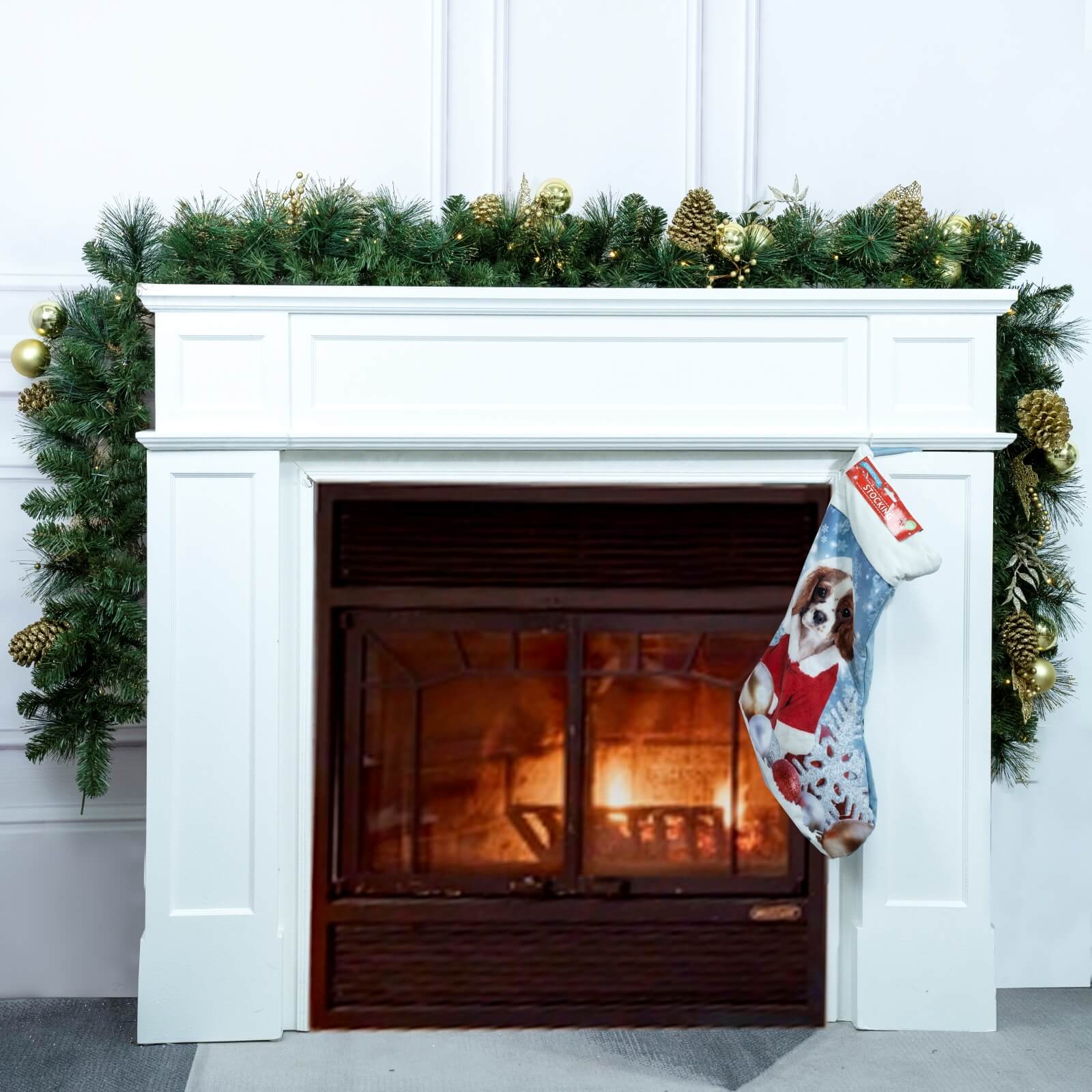 Holiday Pine Garland with Gold Details & Warm White LEDs(PJG-2511)