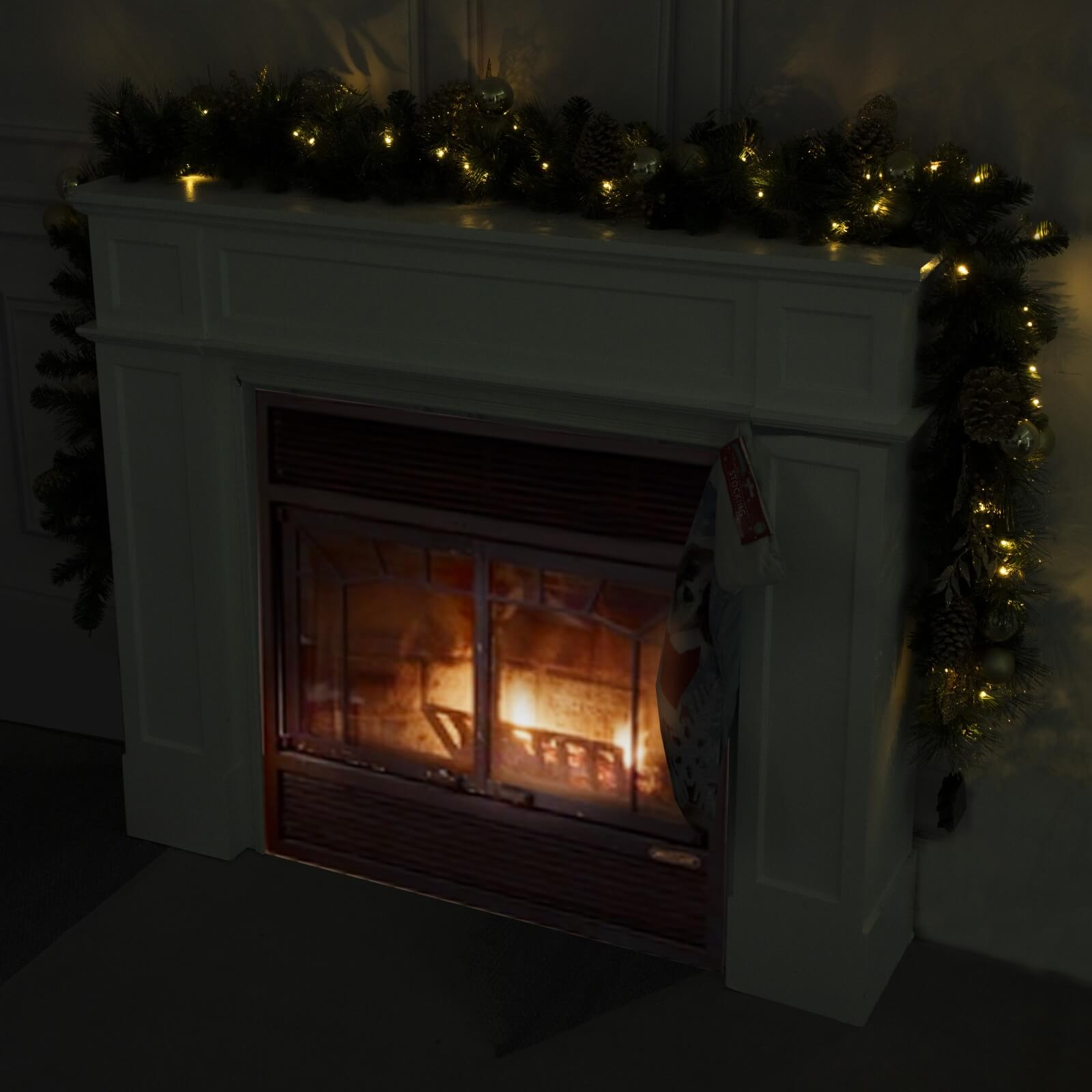 Holiday Pine Garland with Gold Details & Warm White LEDs(PJG-2511)