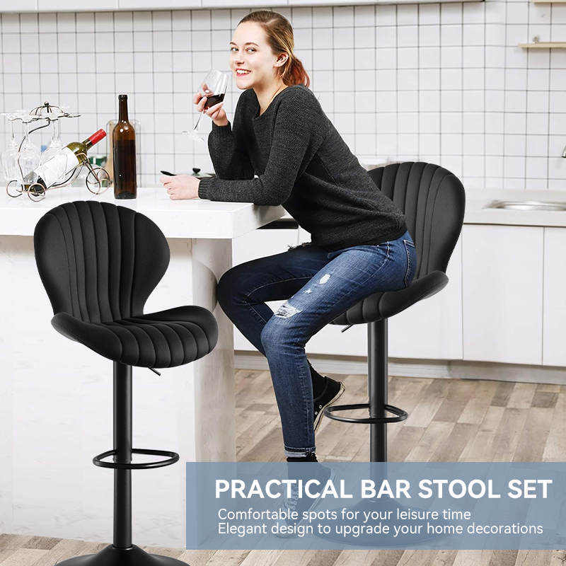 Ergonomic Bar Stool with 360° Swivel, Supports up to 120Kg, Adjustable Height, Footrest, Multiple Colors, Comfortable Design