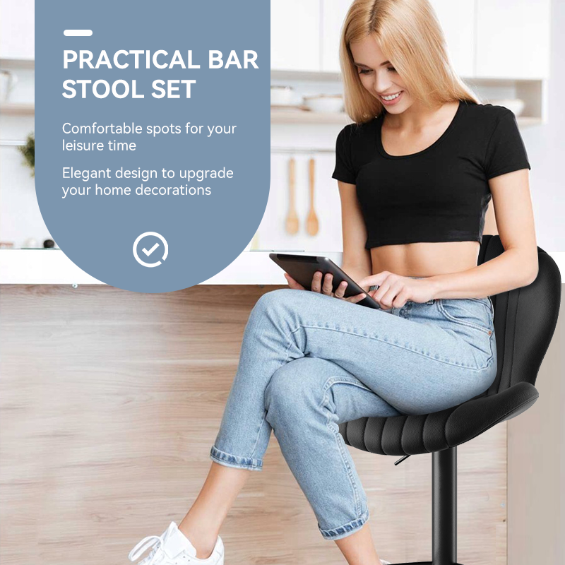 Ergonomic Bar Stool with 360° Swivel, Supports up to 120Kg, Adjustable Height, Footrest, Multiple Colors, Comfortable Design