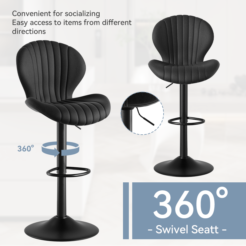 Ergonomic Bar Stool with 360° Swivel, Supports up to 120Kg, Adjustable Height, Footrest, Multiple Colors, Comfortable Design