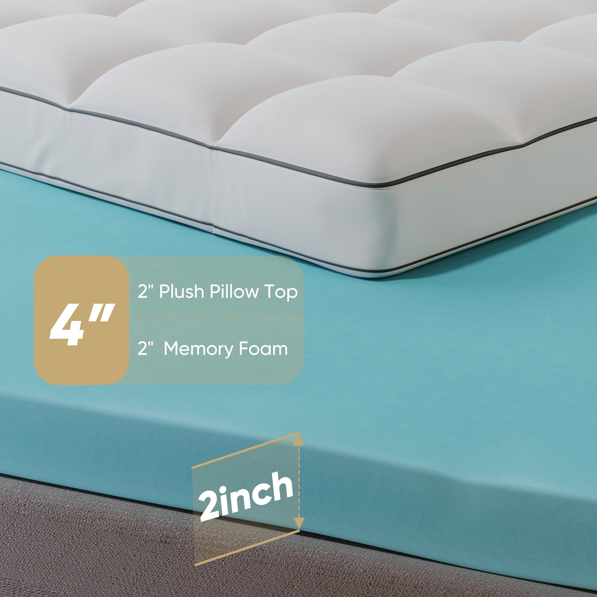 High-Elastic 4-Inch Thick White Mattress – Soft, Comfortable, and Stylish Design for Superior Comfort