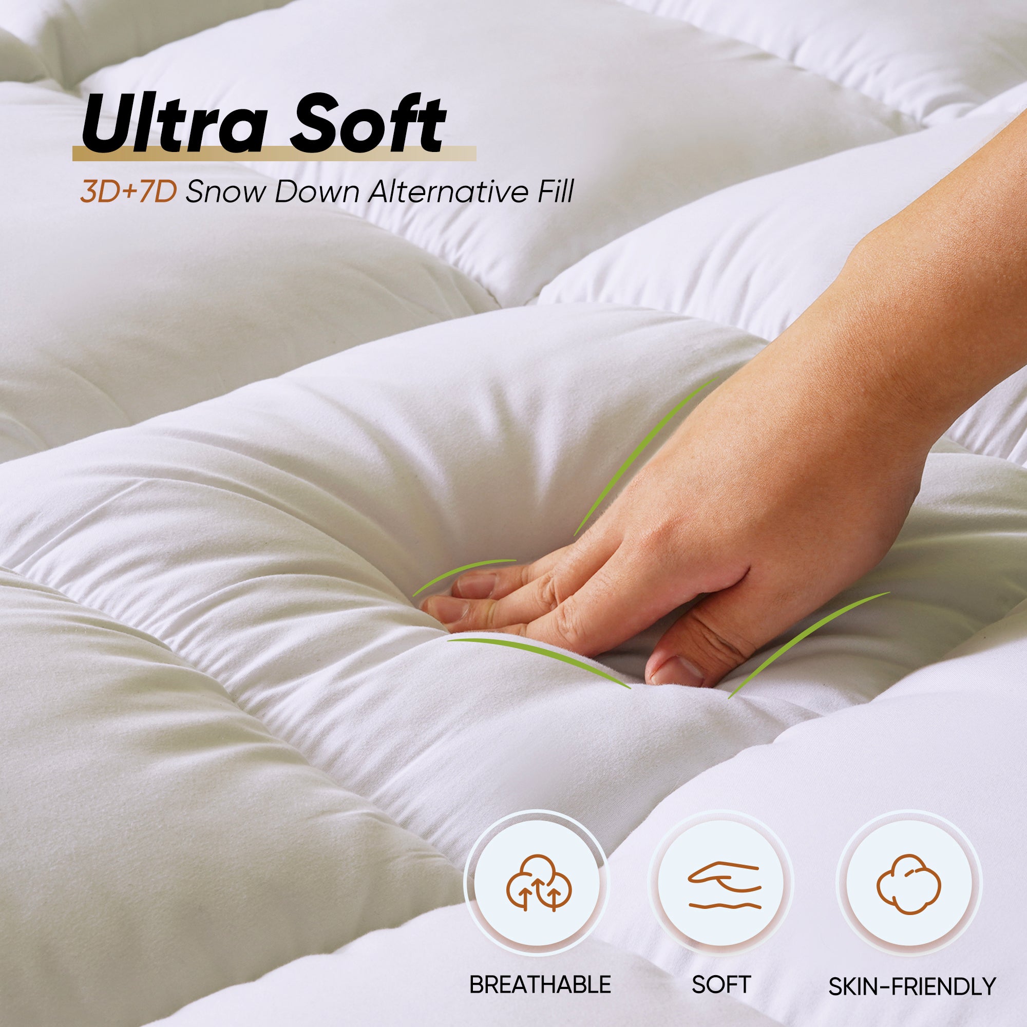 High-Elastic 4-Inch Thick White Mattress – Soft, Comfortable, and Stylish Design for Superior Comfort