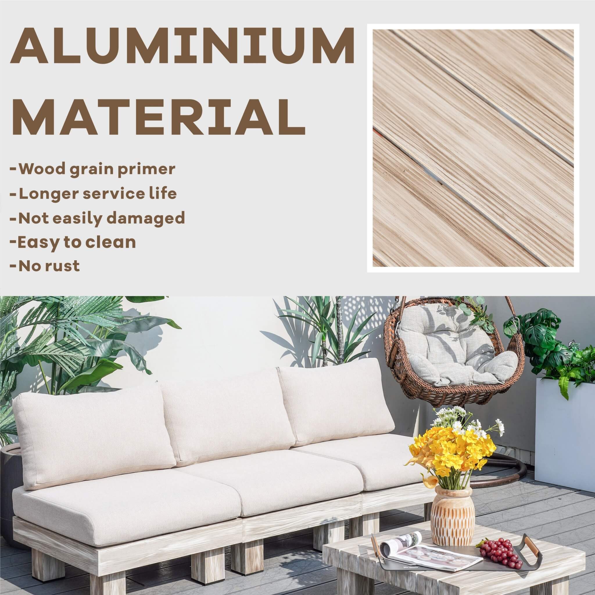 3-Seat Outdoor Patio Sofa Set (PAS-2510-3S-SET)
