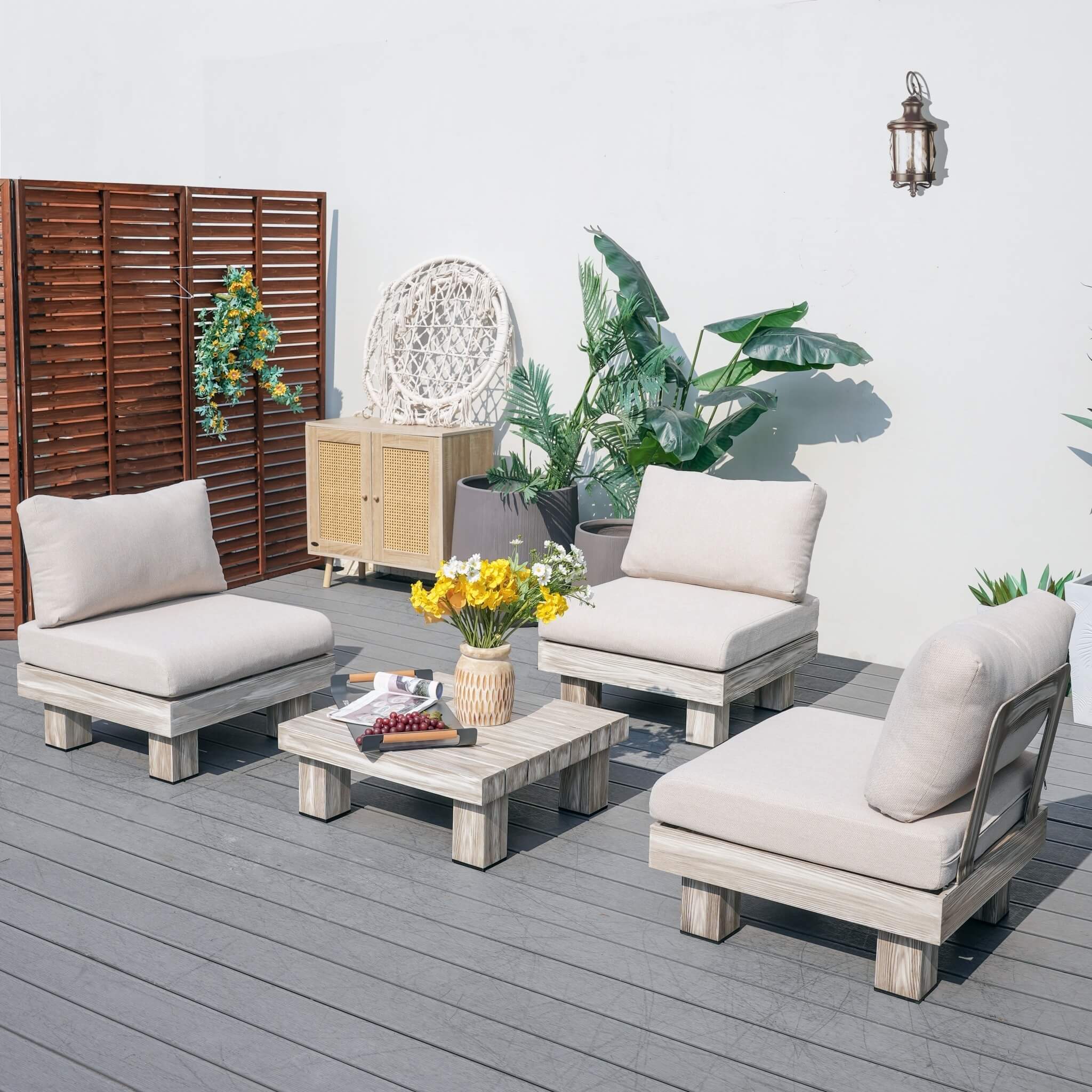 Armless 3-Seat Patio Sofa Set (PAS-2510-3S-Armless-SET)