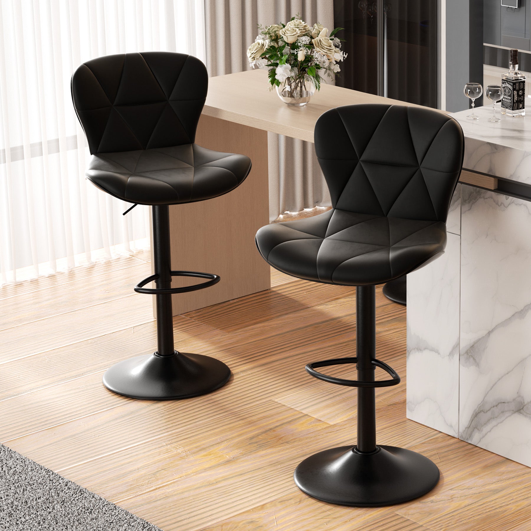Multi-Color Bar Stool – Waterproof, Scratch-Resistant Material, Sewing Design, Adjustable Height, 300 lbs Capacity