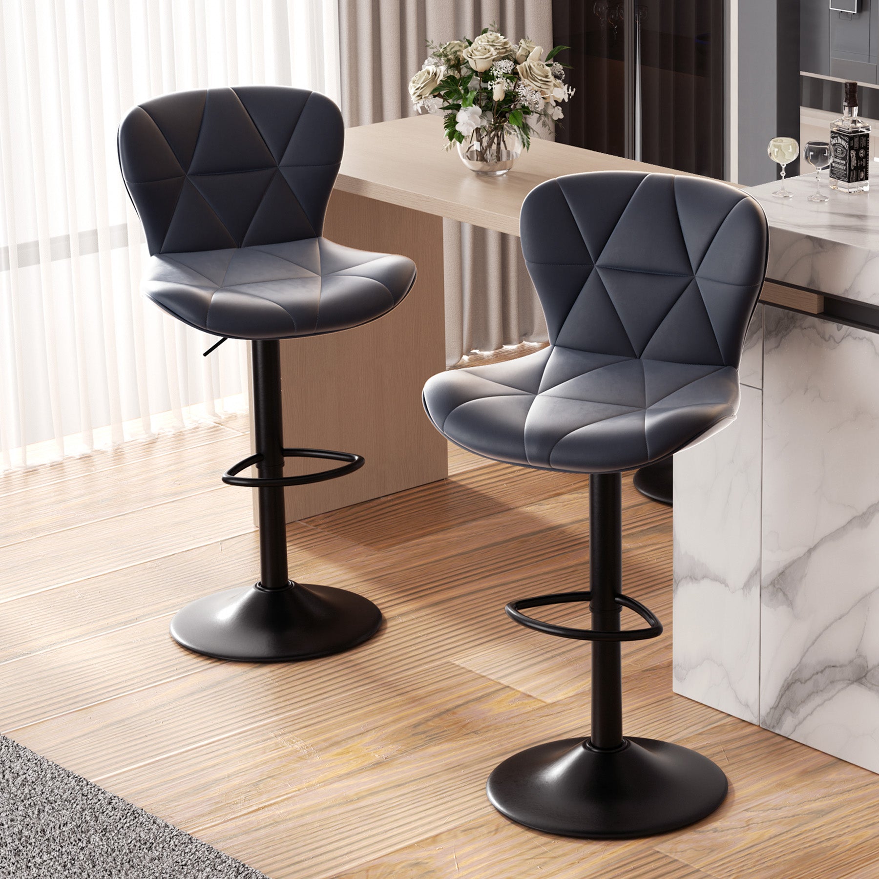 Multi-Color Bar Stool – Waterproof, Scratch-Resistant Material, Sewing Design, Adjustable Height, 300 lbs Capacity