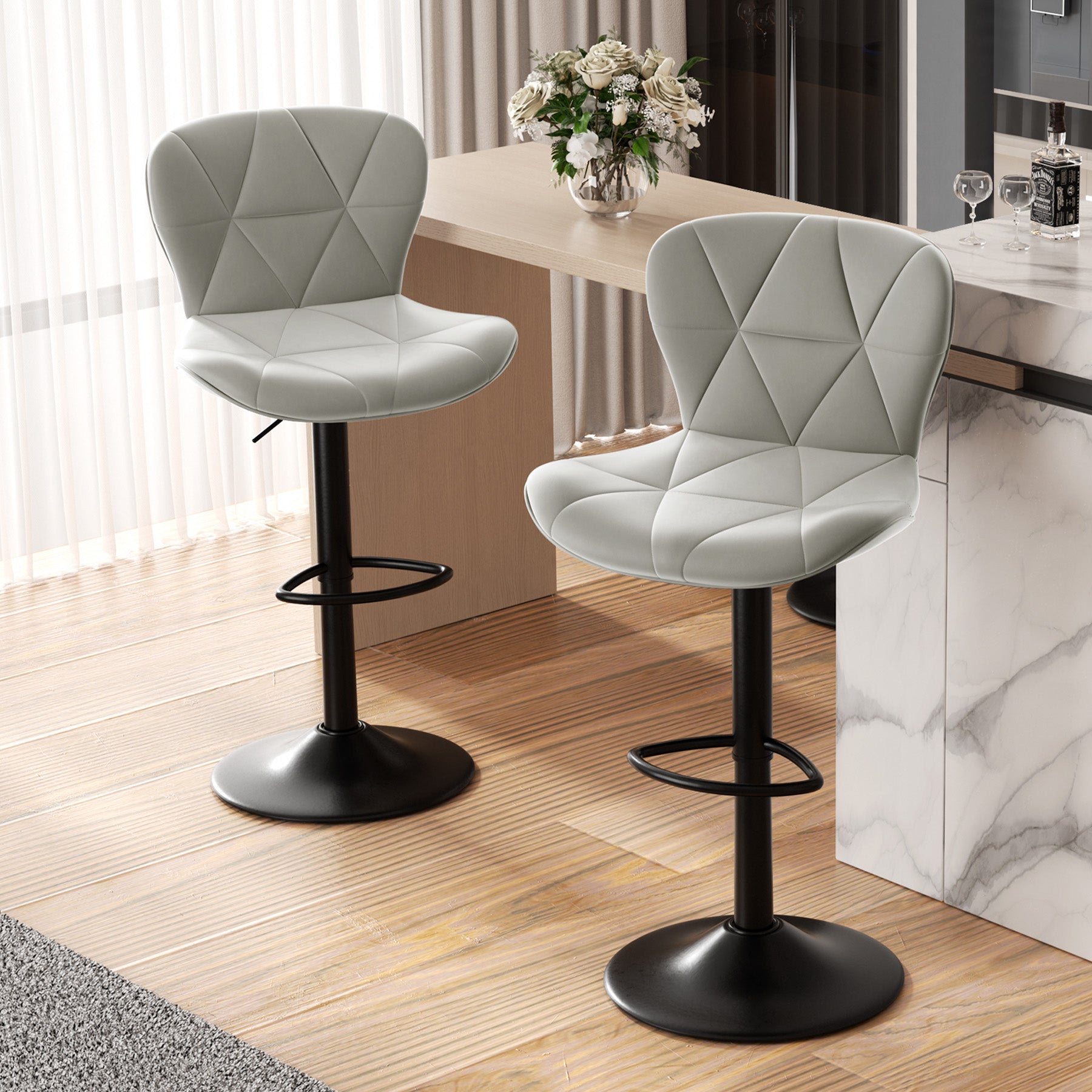 Multi-Color Bar Stool – Waterproof, Scratch-Resistant Material, Sewing Design, Adjustable Height, 300 lbs Capacity