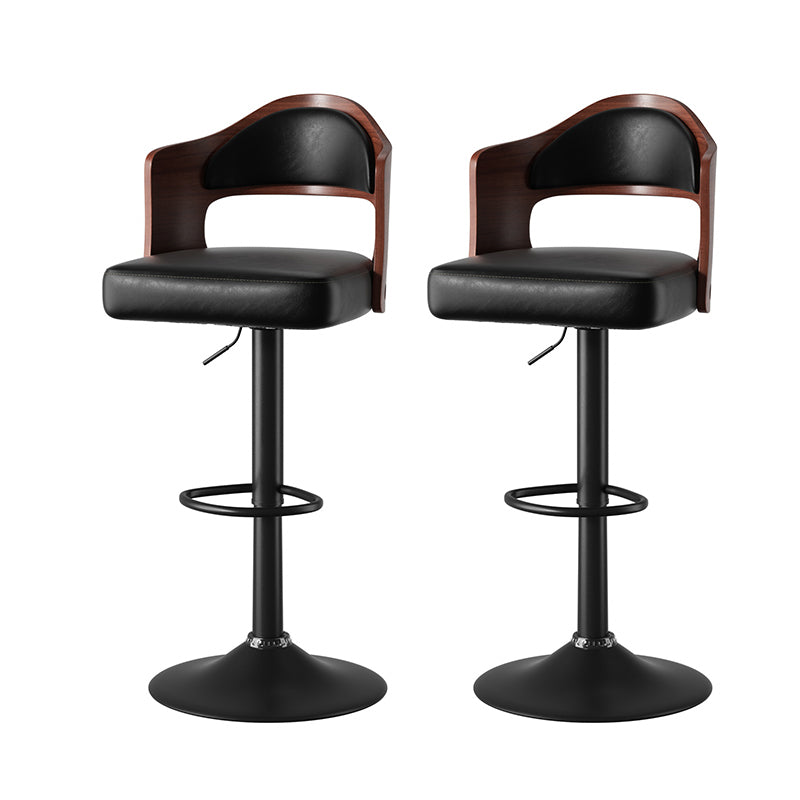Stylish Black Bar Stool with Waterproof Cushion, Solid Wood Backrest, 360° Swivel, Adjustable Height, 350 lbs Capacity – Comfortable and Durable