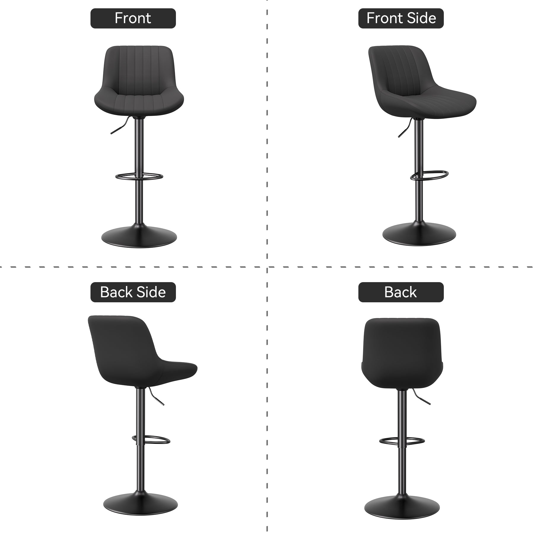 Waterproof Adjustable Bar Stool - 360° Swivel, Height Adjustable from 23.6'' to 31.5'', Available in Multiple Colors, Supports up to 300 lbs, Premium Materials