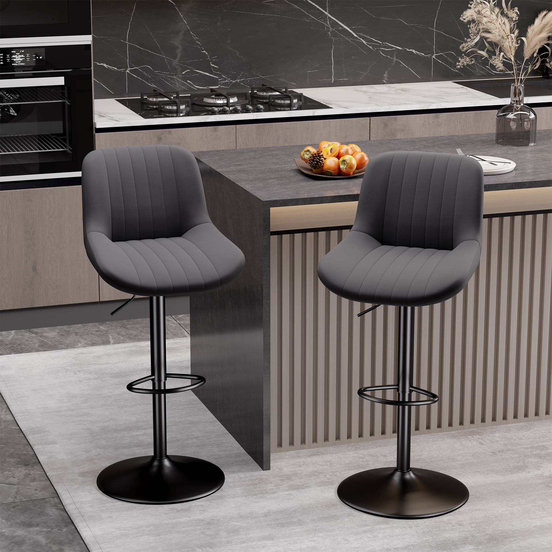 Waterproof Adjustable Bar Stool - 360° Swivel, Height Adjustable from 23.6'' to 31.5'', Available in Multiple Colors, Supports up to 300 lbs, Premium Materials