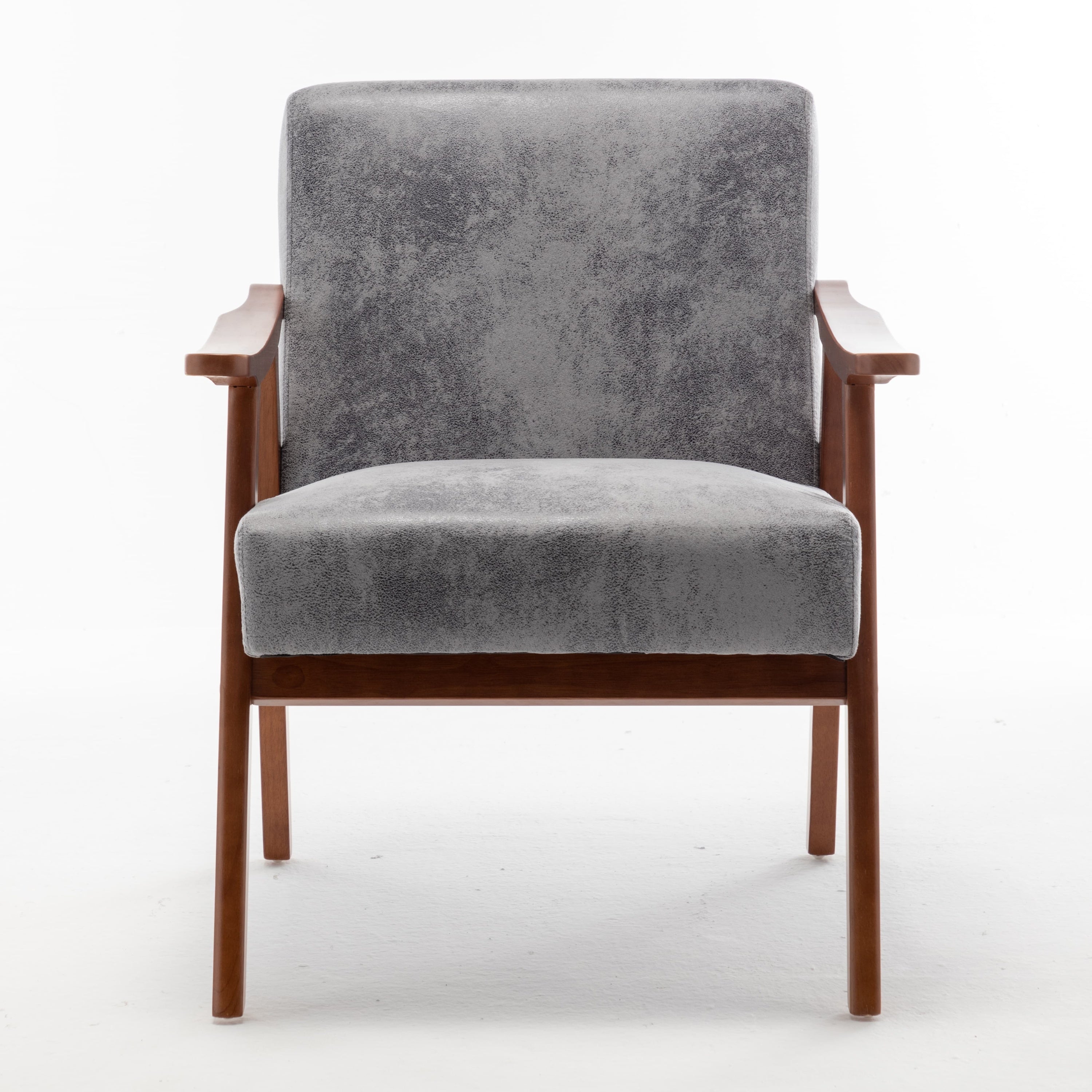 Mid-Century Modern Chair, Living Room Chair with Solid Wood Frame, Accent Chair Extra-Thick Backrest, Wingback Chair for Bedroom, Reading Room, Living Room, Lounge Chair Indoor