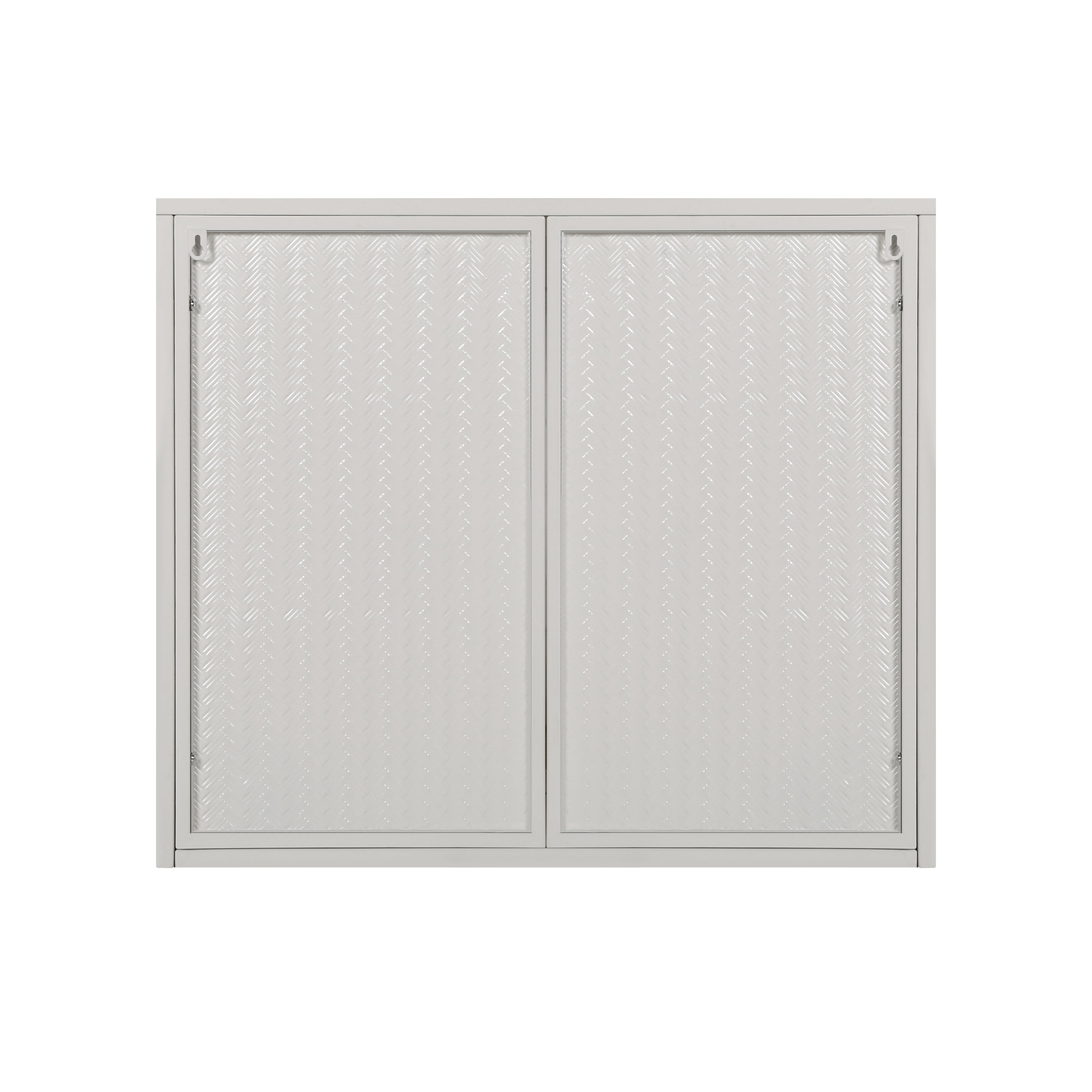 27.56"Glass Doors Modern Two-door Wall Cabinet with Featuring Three-tier Storage for Entryway Living Room Bathroom Dining Room,Wall Cabinet with Characteristic Woven Pattern,White