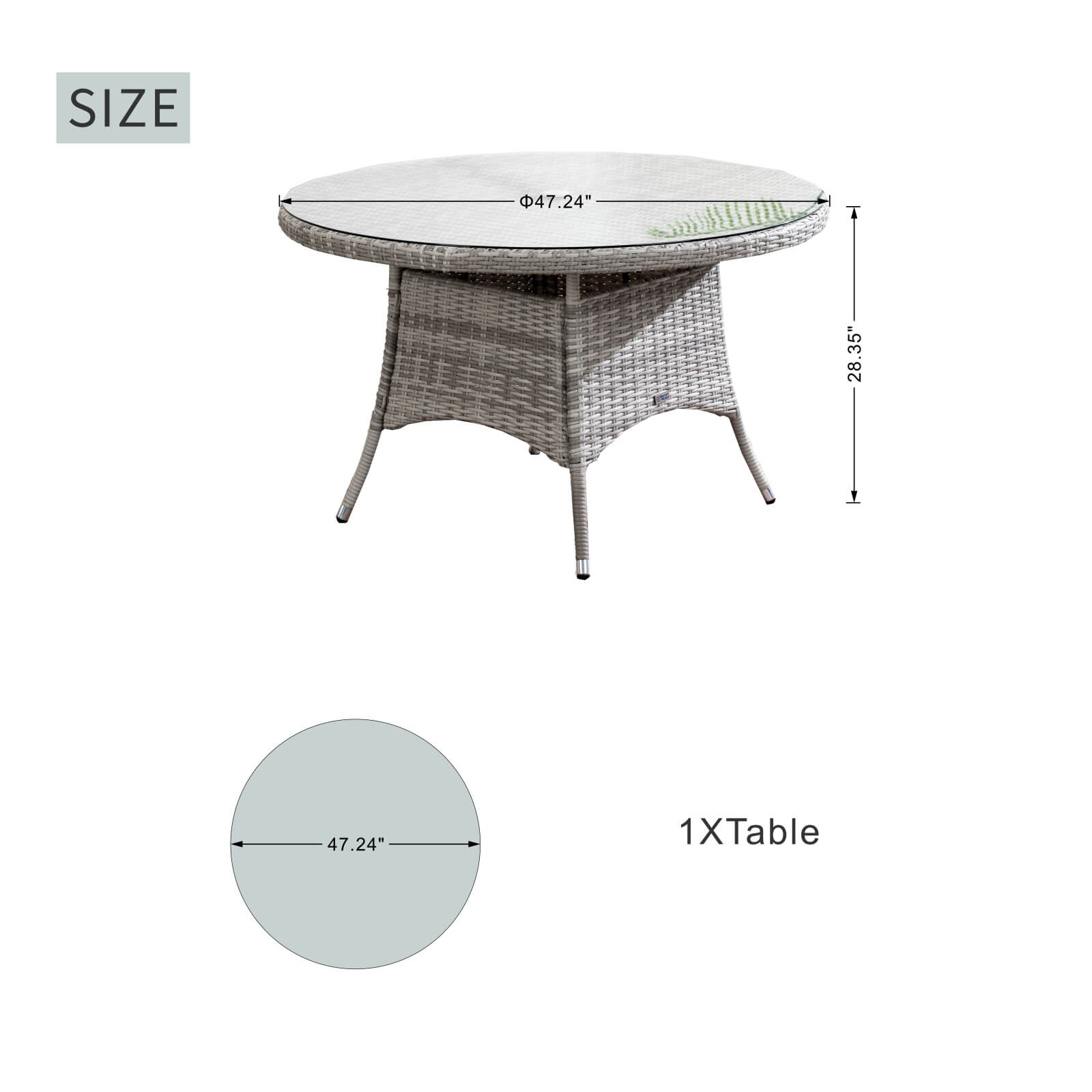 4-Seat Round Outdoor Dining Table – Table Only(PAD-1709-TA)
