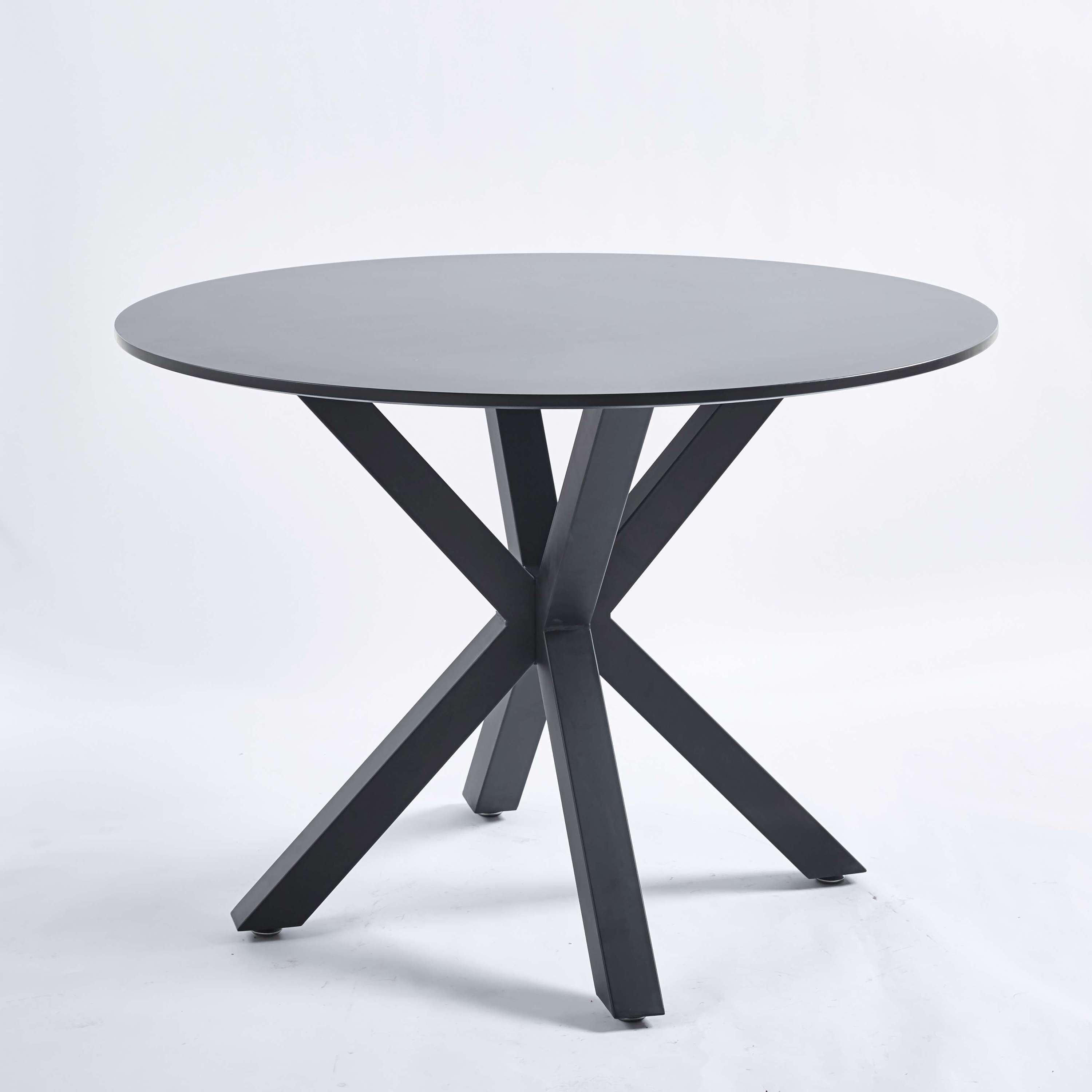 42.1"BLACK Table Mid-century Dining Table for 4-6 people With Round Mdf Table Top, Pedestal Dining Table, End Table Leisure Coffee Table,cross leg