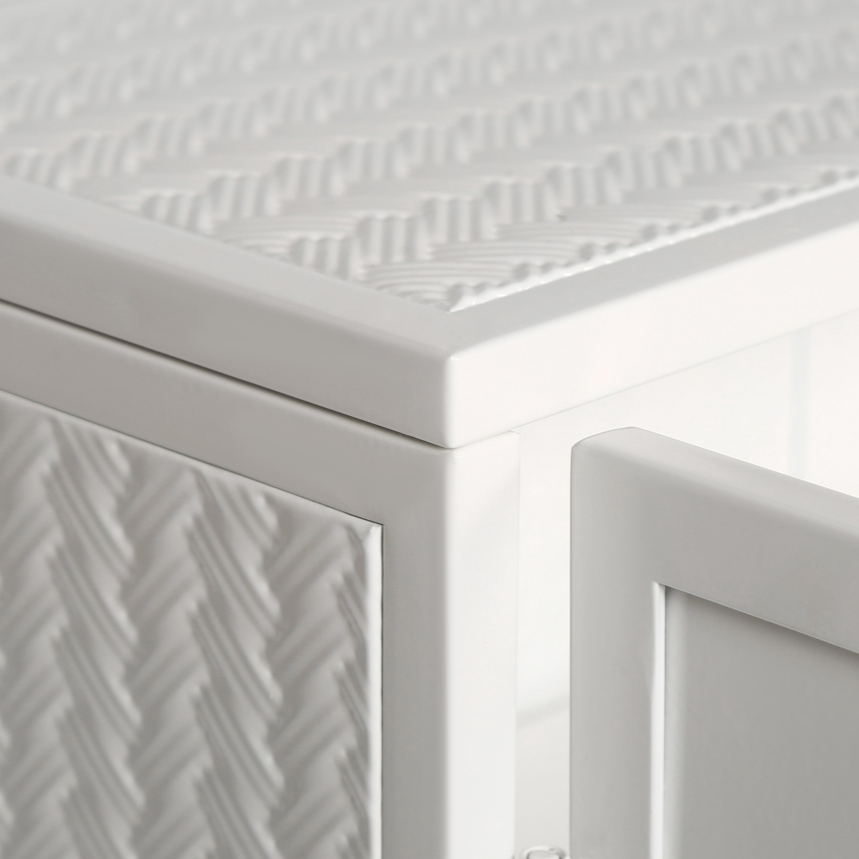 27.56"Glass Doors Modern Two-door Wall Cabinet with Featuring Three-tier Storage for Entryway Living Room Bathroom Dining Room,Wall Cabinet with Characteristic Woven Pattern,White