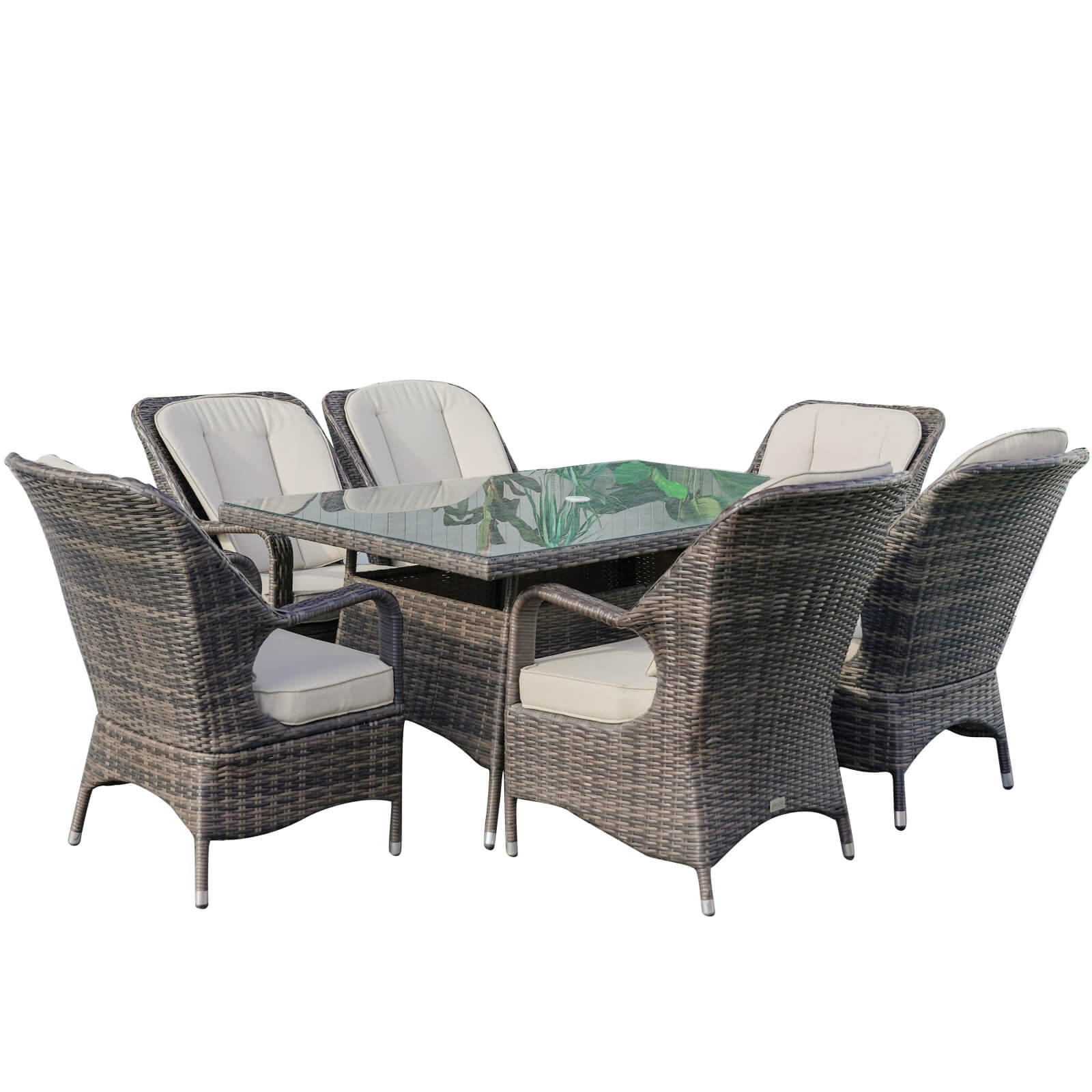 6-Seat Outdoor Dining Set with Rectangular Dining Table(PAD-1712-SET)