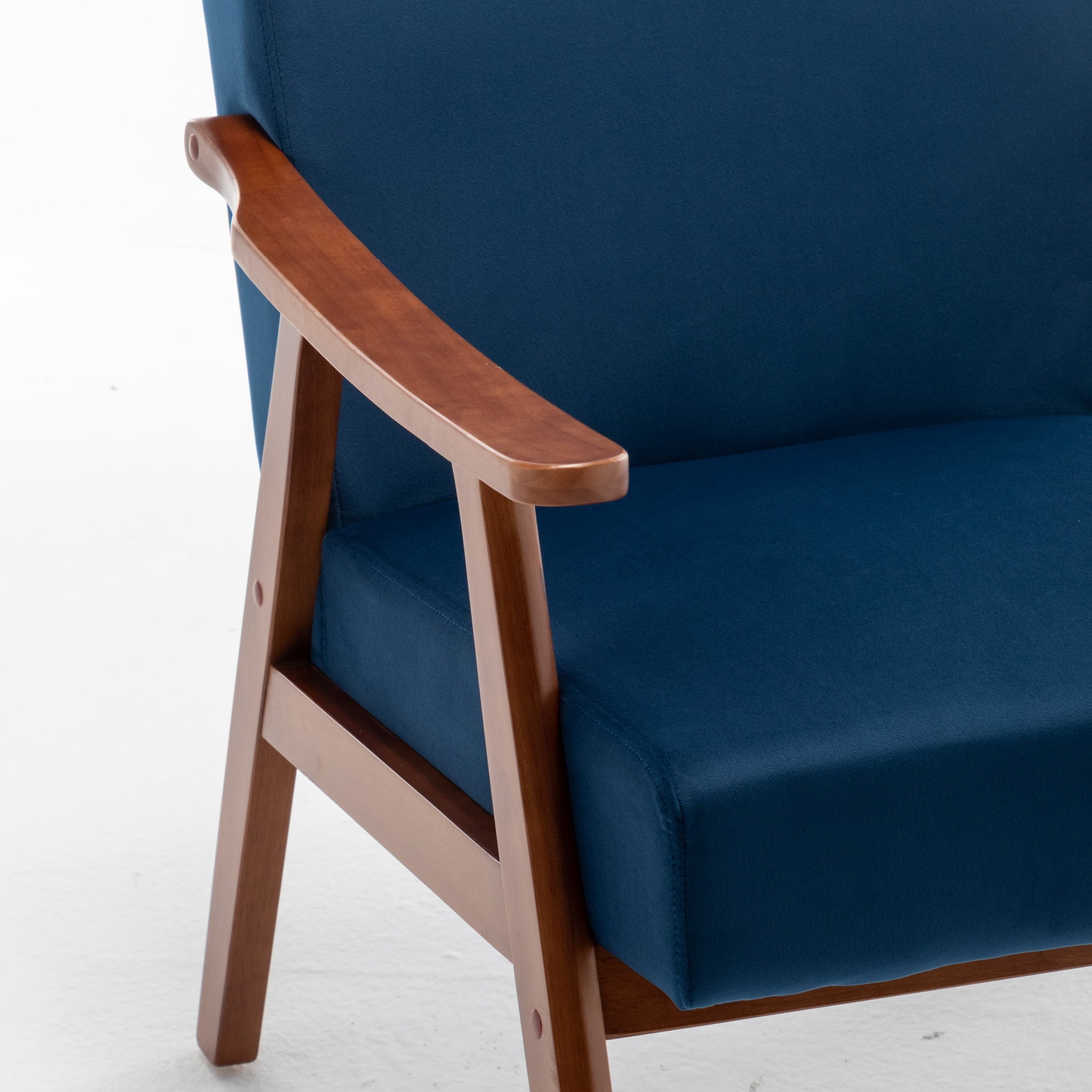 Mid-Century Modern Chair, Living Room Chair with Solid Wood Frame, Accent Chair Extra-Thick Backrest, Wingback Chair for Bedroom, Reading Room, Living Room, Lounge Chair Indoor