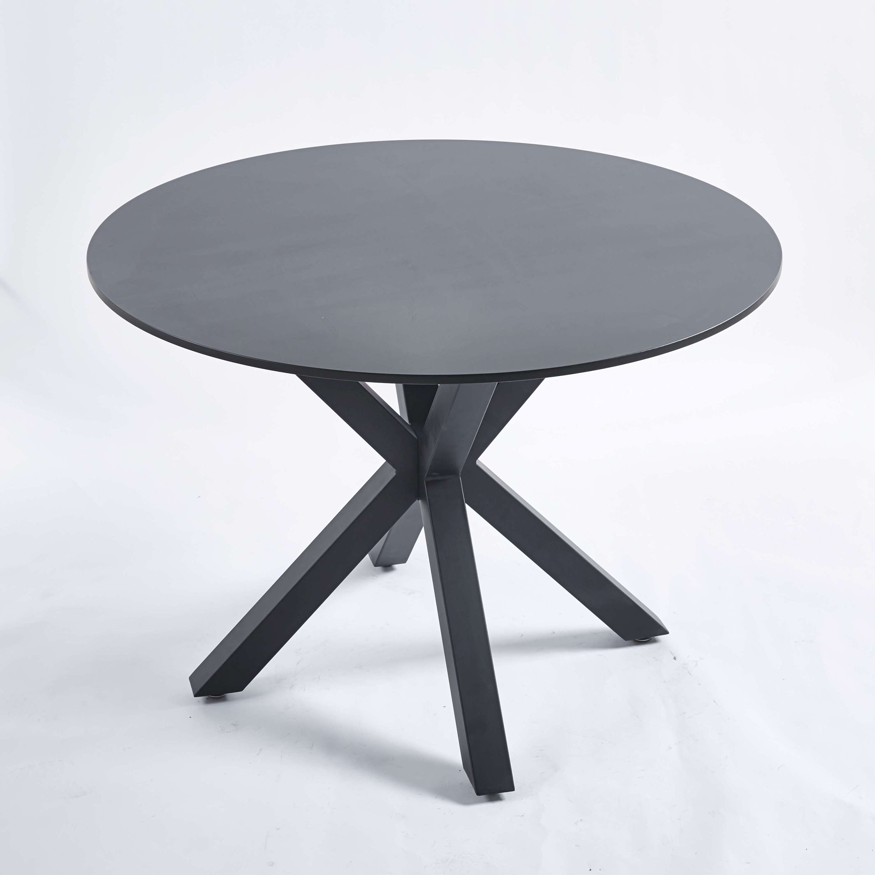 42.1"BLACK Table Mid-century Dining Table for 4-6 people With Round Mdf Table Top, Pedestal Dining Table, End Table Leisure Coffee Table,cross leg