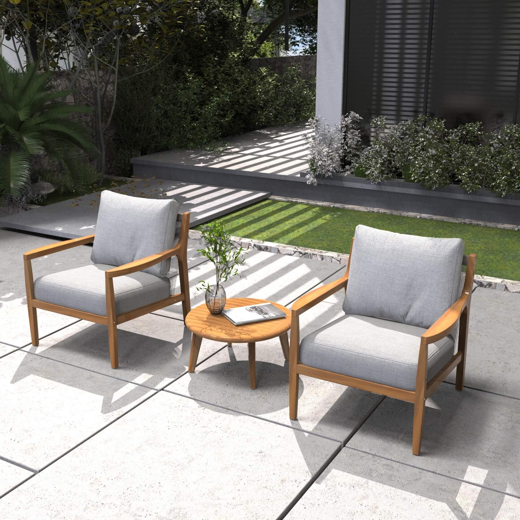 3-Piece Rustic Acacia Wood Patio Set – 2 Chairs & Table(PAS-2513-SC*2+ST)