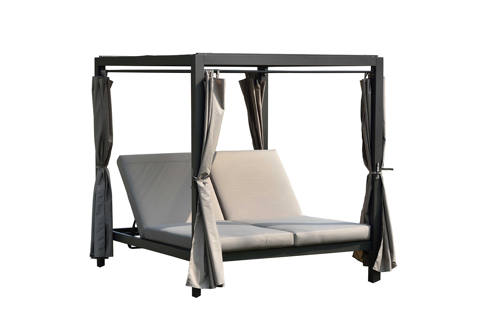 Outdoor Steel Metal Adjustable Daybeds with Canopy and Cushions (PAL-1129B-GR)