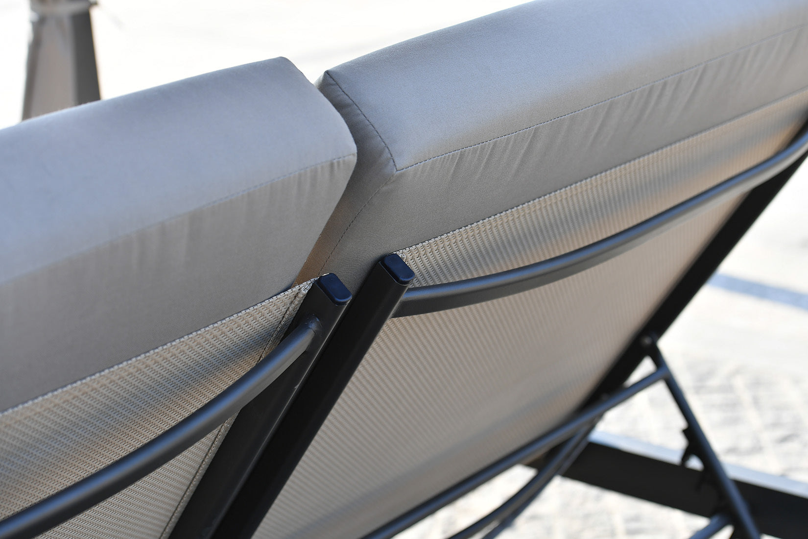 Outdoor Steel Metal Adjustable Daybeds with Canopy and Cushions (PAL-1129B-GR)
