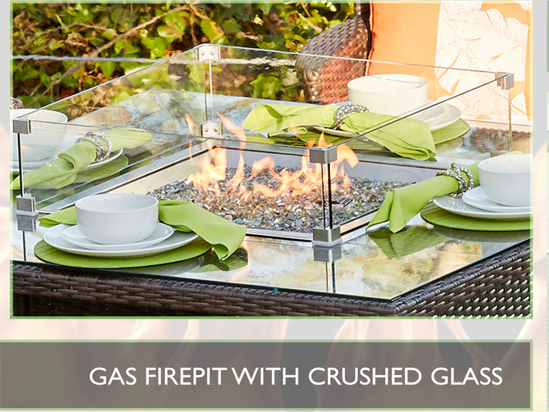Abrihome Patio Square Fire Pit Dining Table (PAG-1140-T)