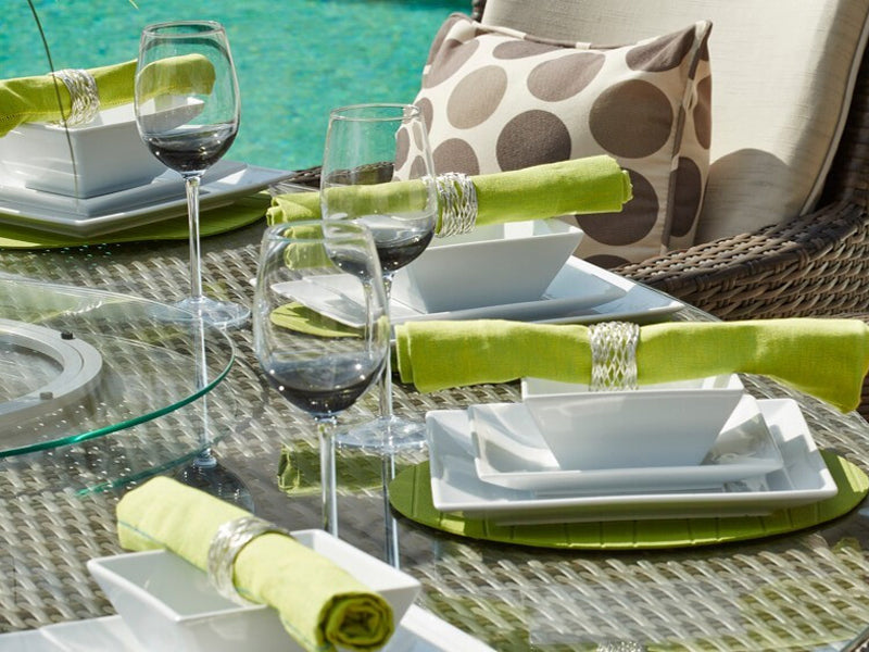 Abrihome MacArthur Patio Wicker 5 Piece Round Dining Set (PAD-1709)
